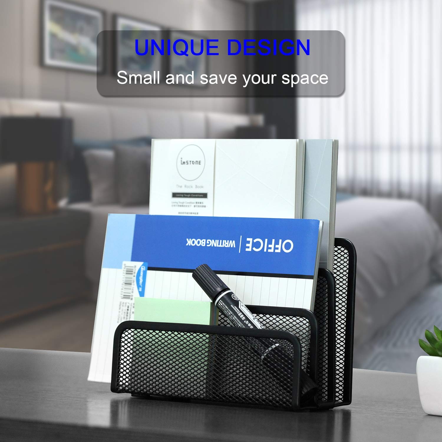 Anumit Desk Mail Organizer, File Holder Letter Sorter with 3 Vertical Upright…