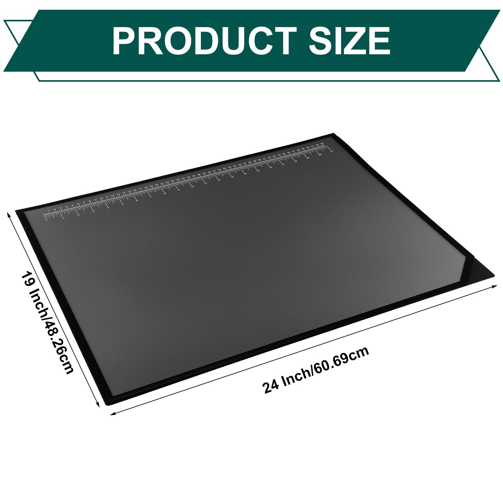 Colingmill 24″ x 19″ Black Desk Pads Desktop x 19″, and Clear
