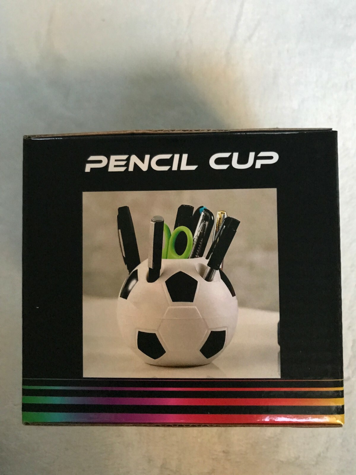 Best Brands Black &White Lightweight Easy To Clean Soccer Ball Pencil Cup Holder