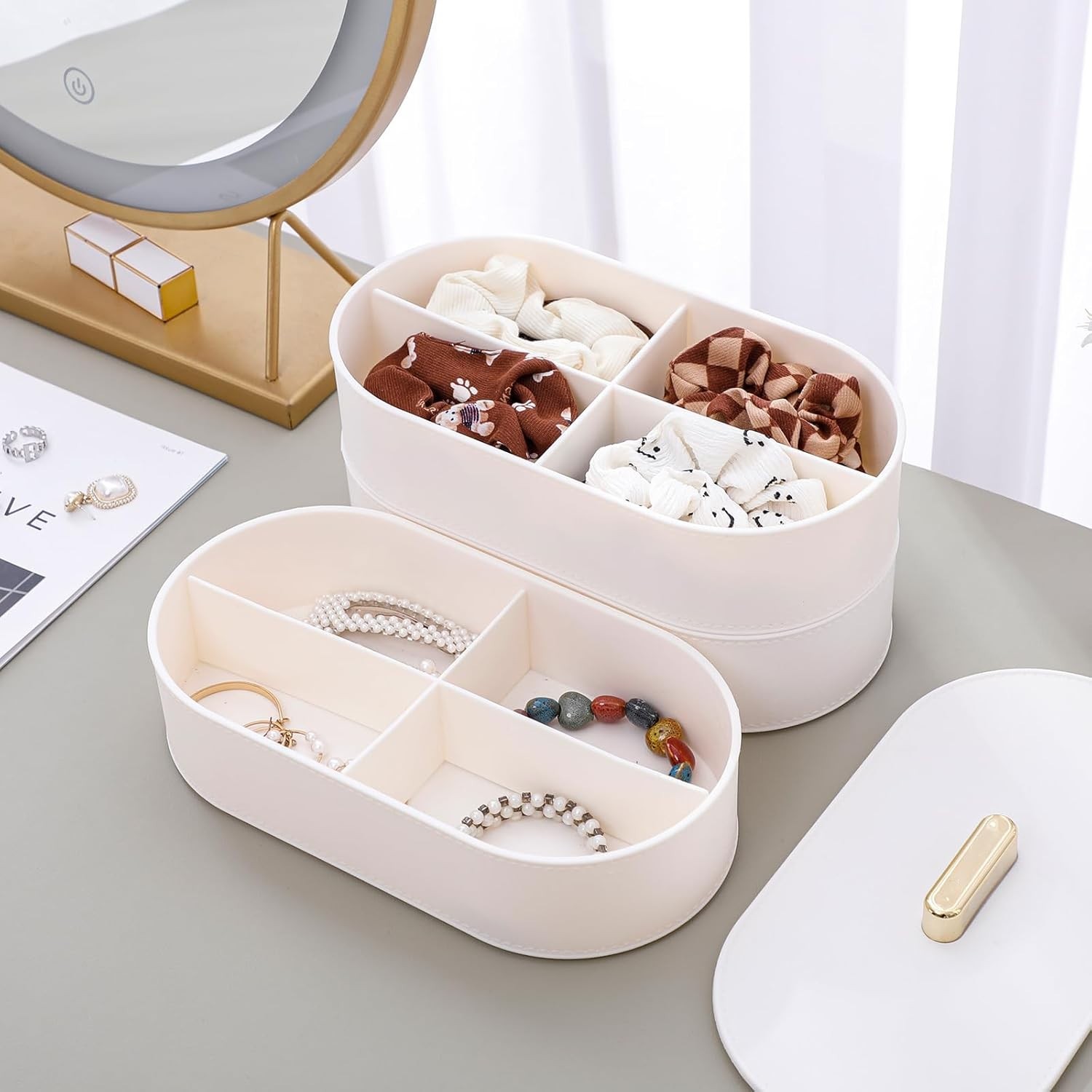 Large Cord Organizer Box with Lid Plastic Cable Storage Case with 20pcs Wire NEW