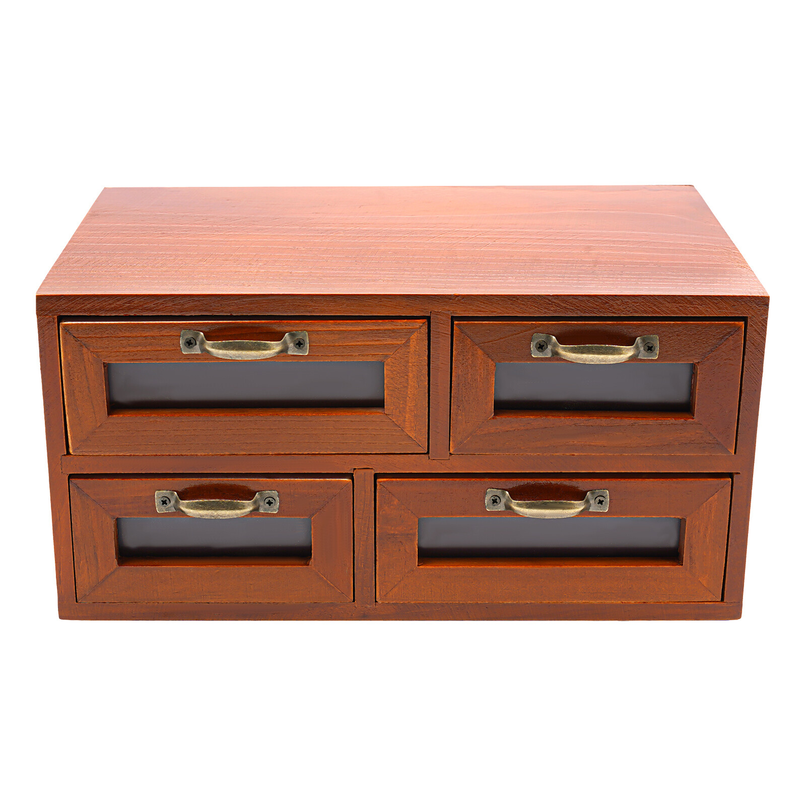 Desk Organizer with Drawers Wooden Desktop Storage Cabinet Storage Box 4 Drawer