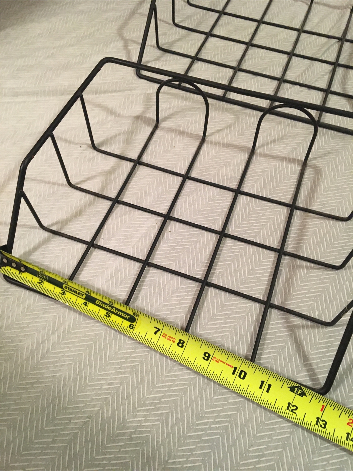 2 Metal Wire Letter Baskets, Matte Black Desk Accessory Bins about 10 x 13” x 3”