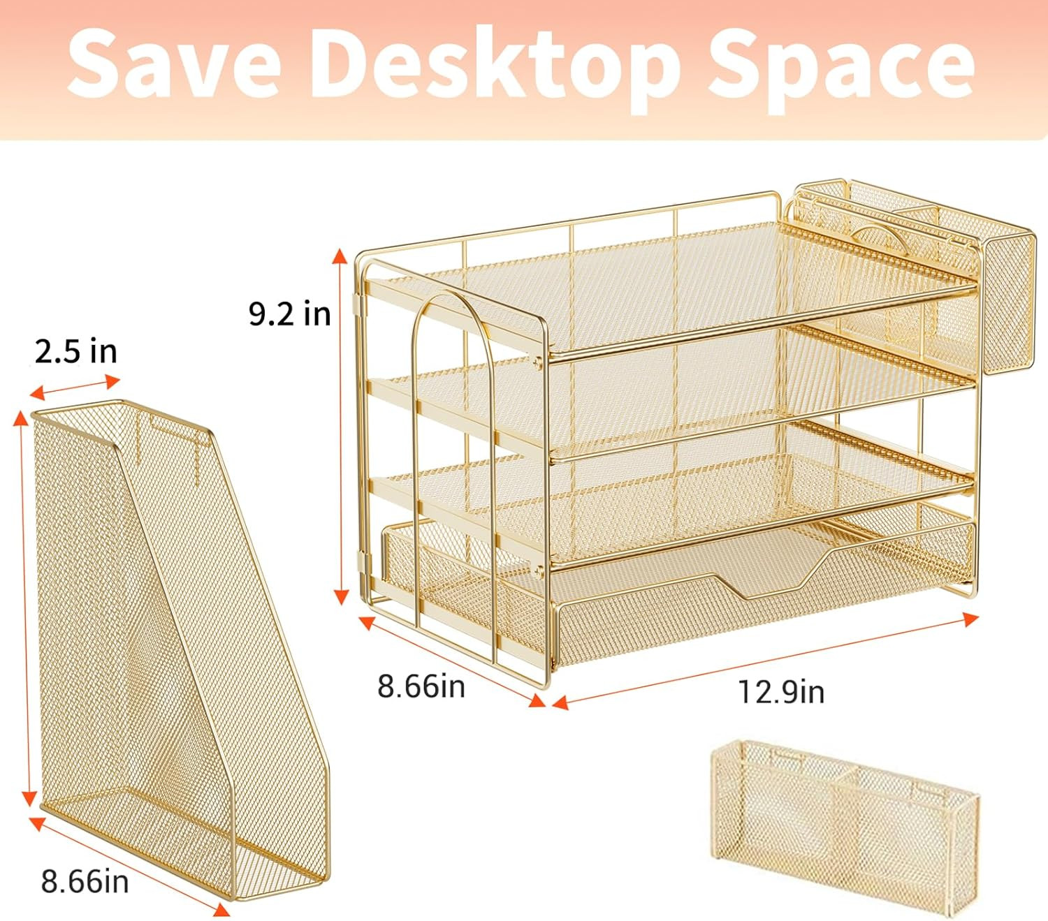 OPNICE Desk Organizers and Accessories, 4-Tier Office Desk Accessories & Workspa