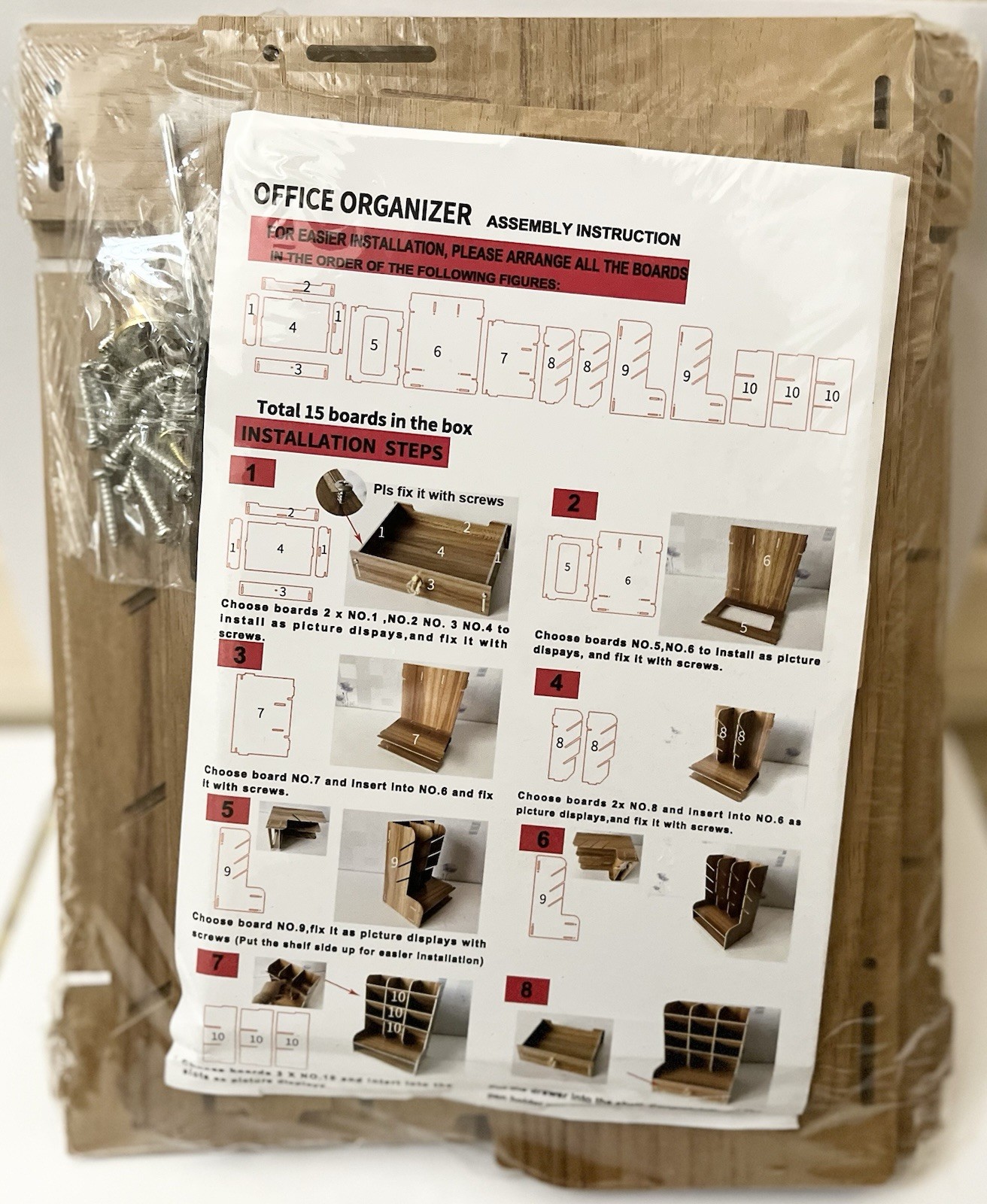 Wooden Desk Organizer, Multi-Functional DIY