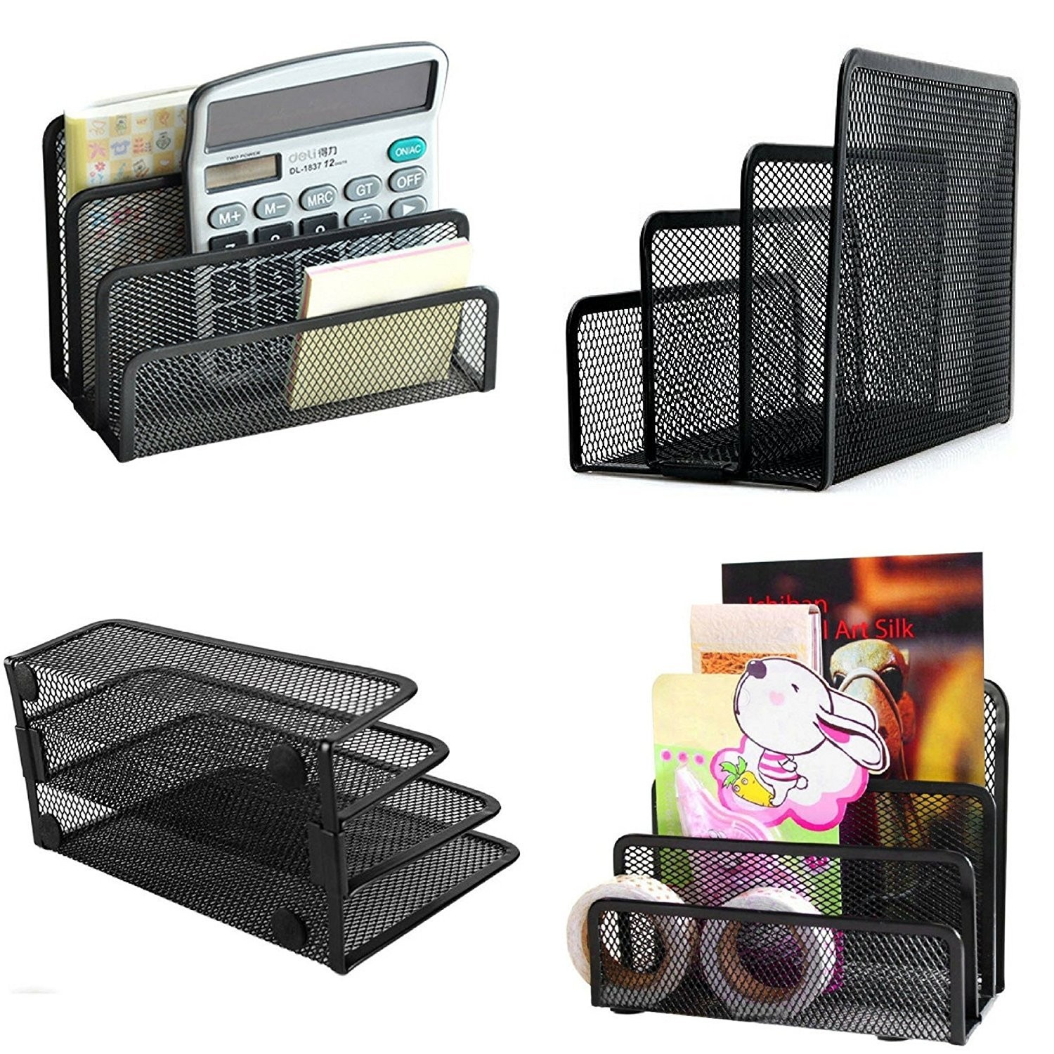 Desk Organizer 2 Pack Office Small Letter Sorter Desktop File Organizer Metal…
