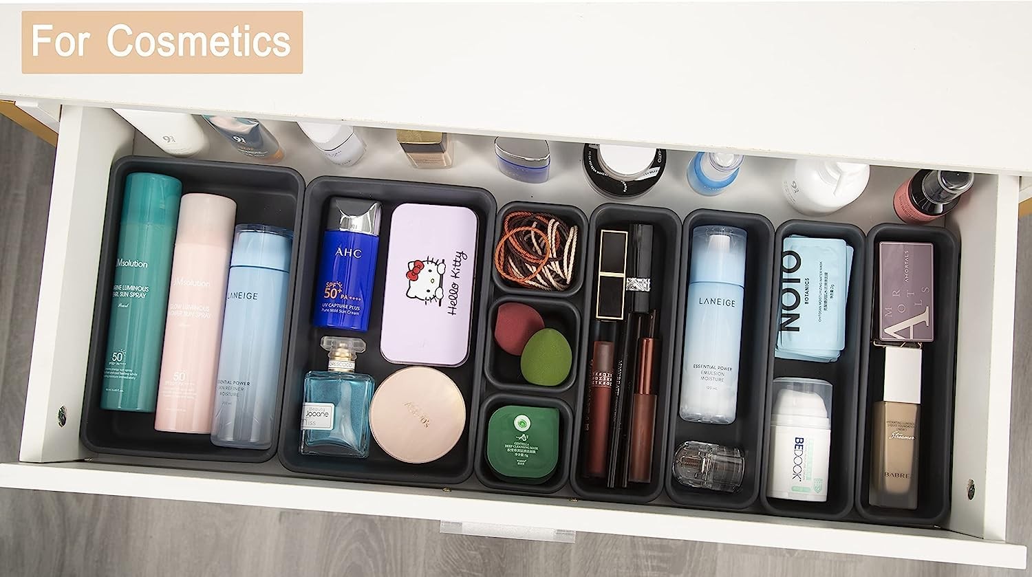 Interlocking Drawer Organizer Set 44 PCS – 4 Sizes for Bathroom, Office, Kitchen