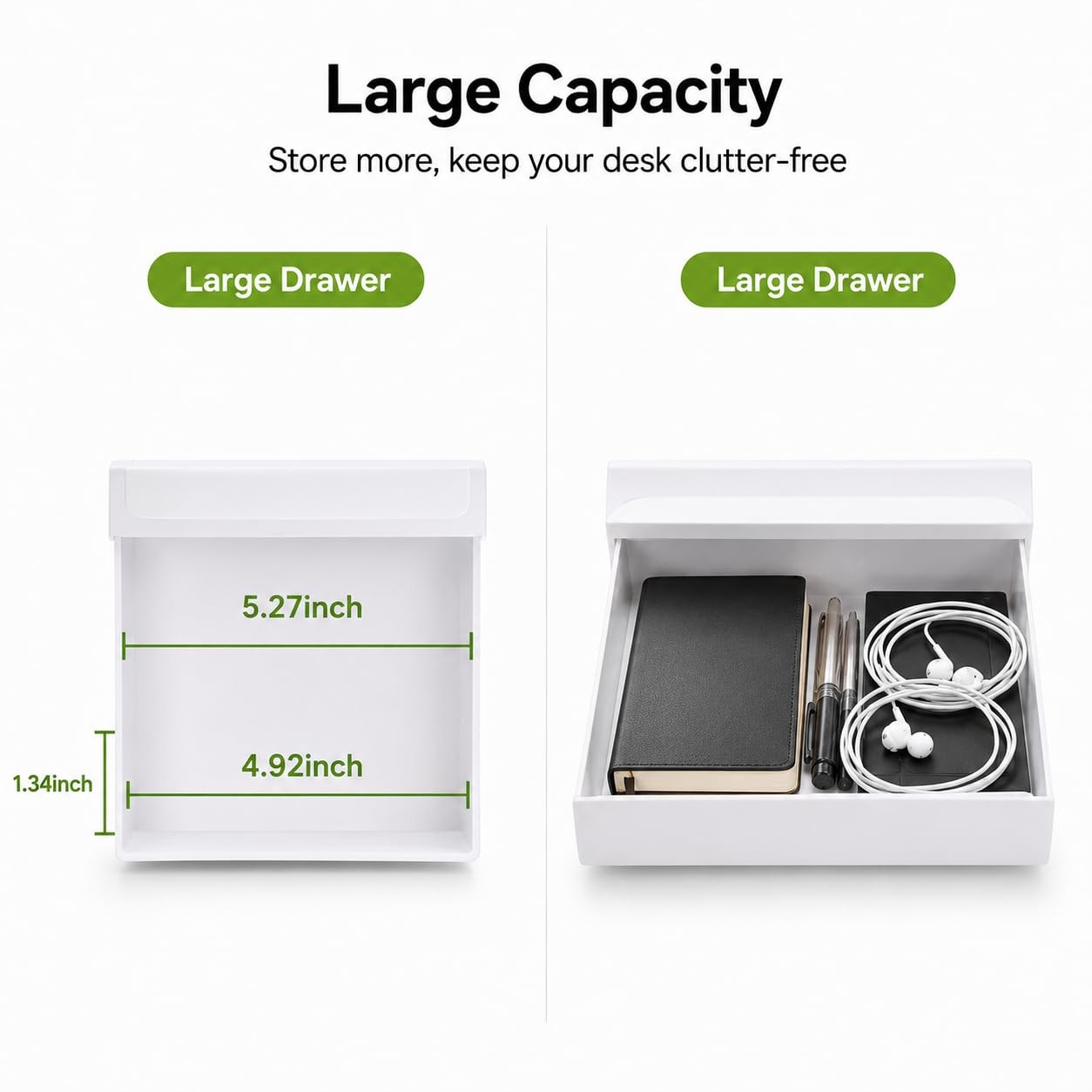 Under Desk Drawer Organizer, 2 Pack Self Adhesive Slide Out Desk Storage Draw…