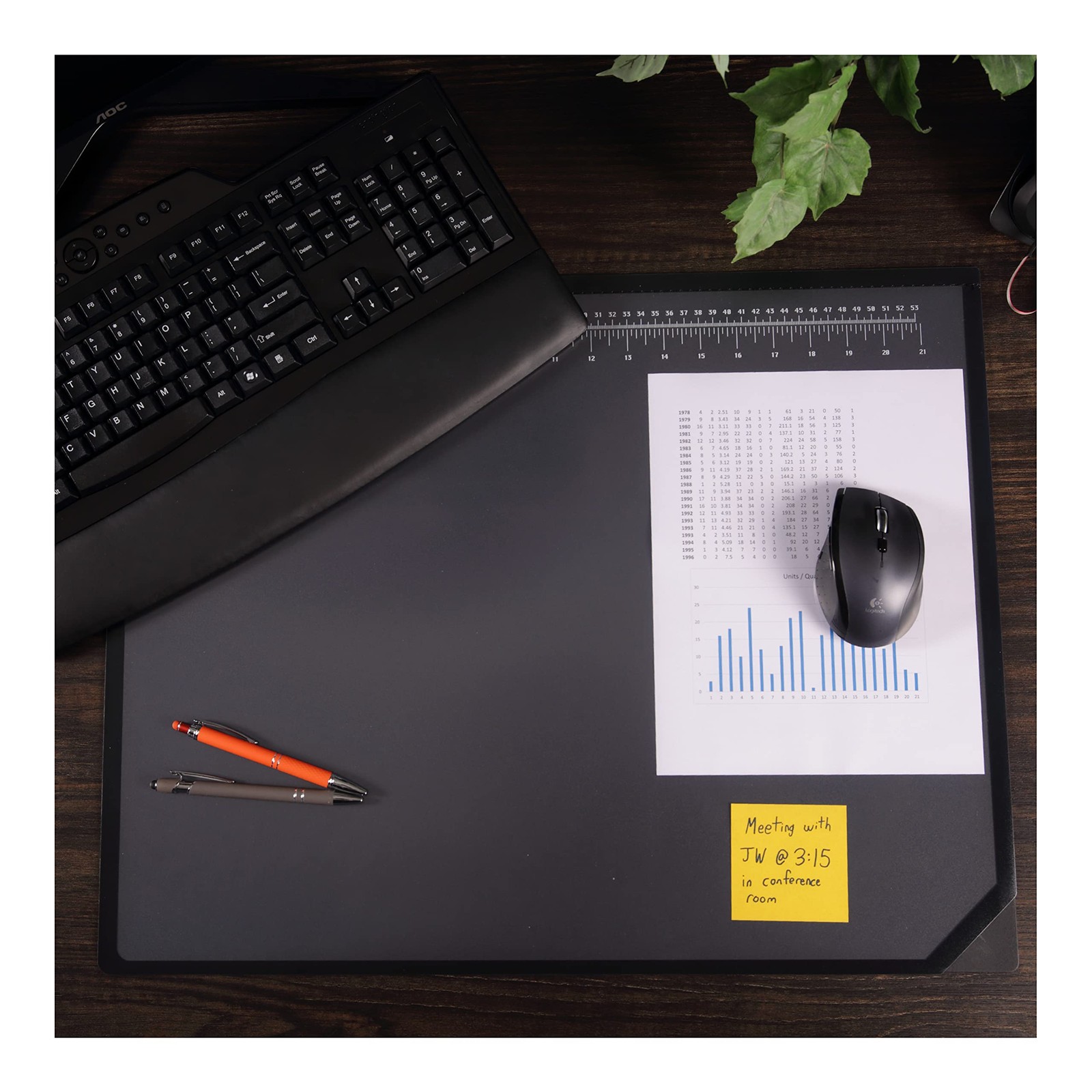 Artistic Logo Pad Engineering Desk Mat for Desktop 19″ x 24″, Black