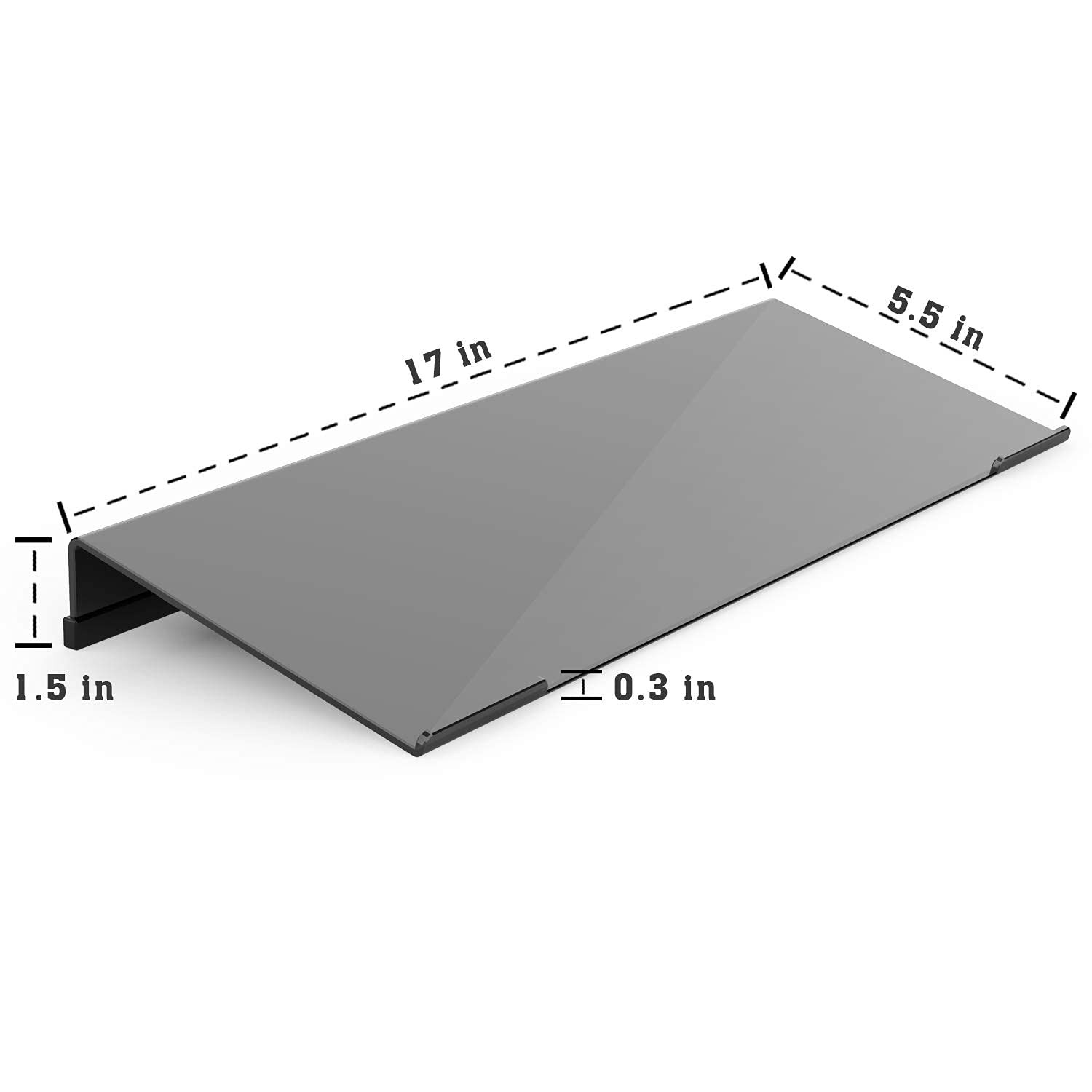 KOTEMON Acrylic Tilted Computer 17″x5.5″x1.5″H Full Size-BLACK, Black