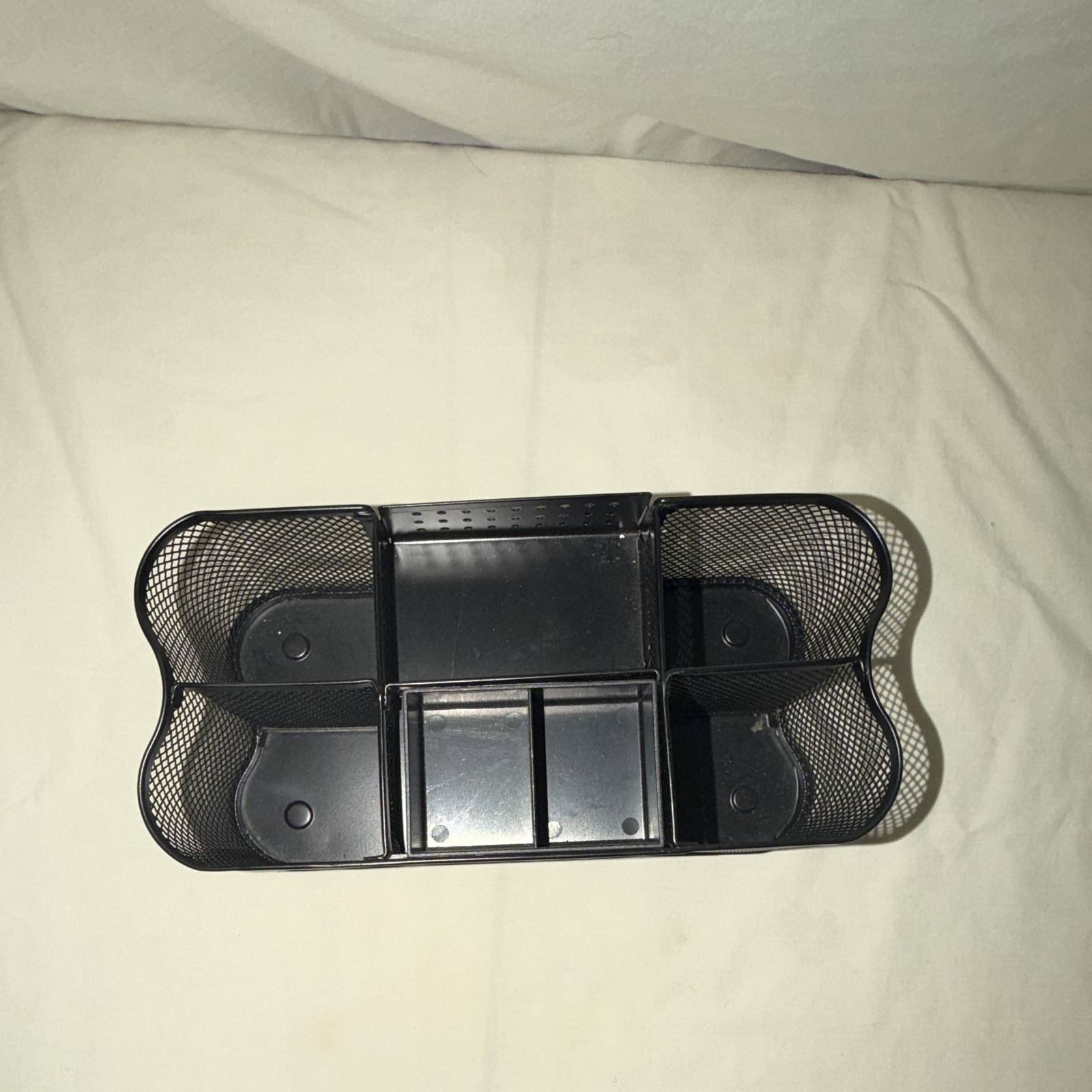 BLACK MESH DESK OFFICE ORGANIZER PEN/PENCIL HOLDER POST IT NOTE AND DRAWER