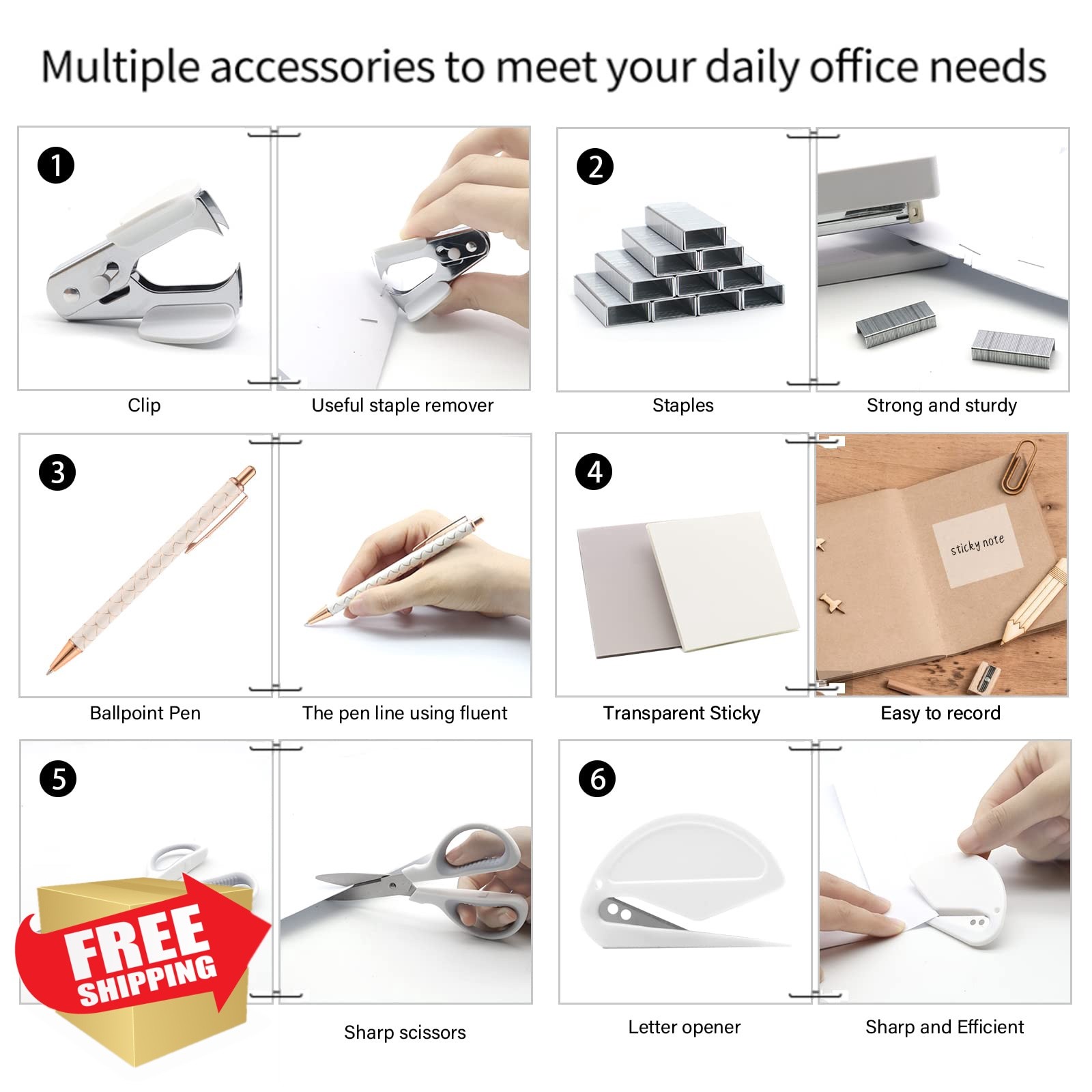 Shellvcase White Desk Accessory Set