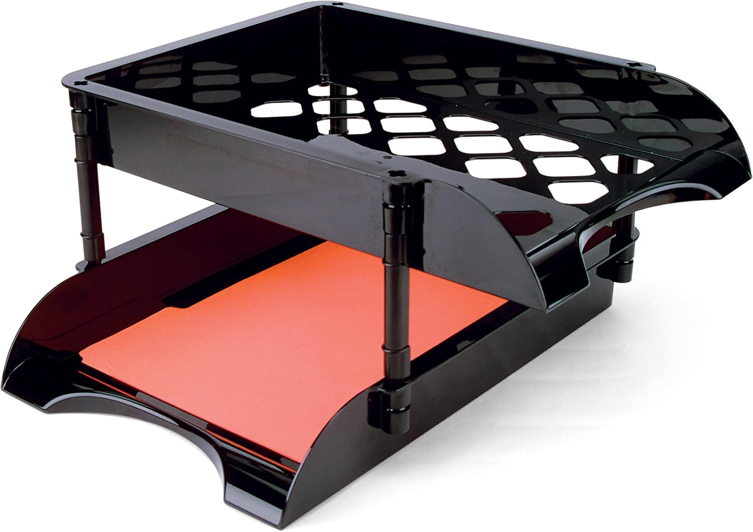 21072 Unbreakable High Capacity Tray Set, Letter-Legal, Black, 2-PK