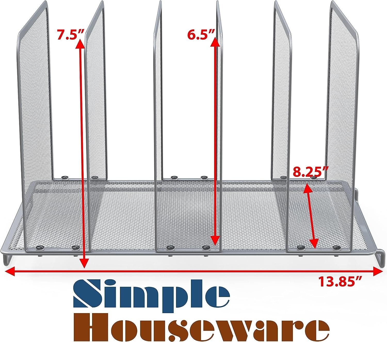 Sturdy Expandable 2 Pack Silver File Sorter Organizer – Steel Mesh – Desktop