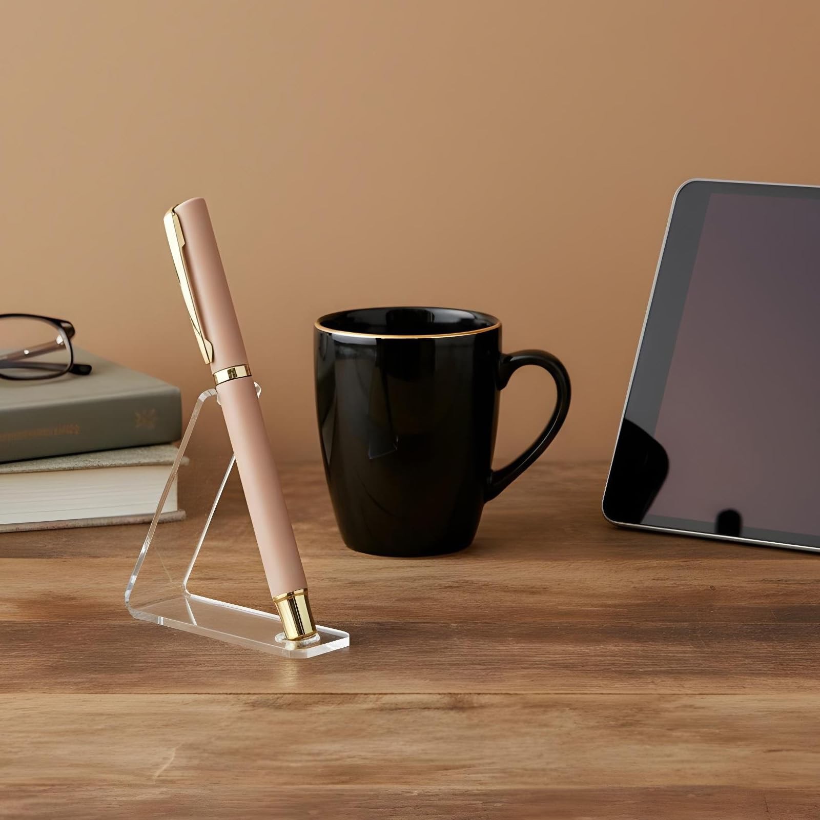 2 Pcs Acrylic Pen Display Stand, Clear Acrylic Single Pen Holder, Transparent…