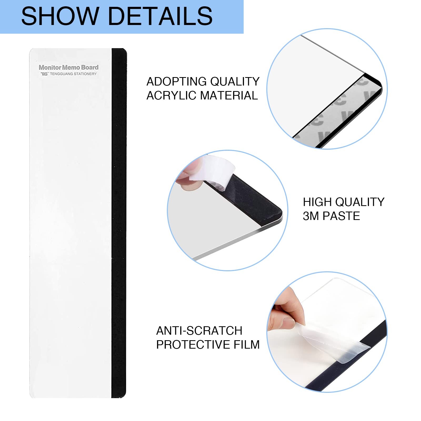 Office Desk Accessories 2pcs 11.8 X 3.1 Inches, Monitor Memo Board 1