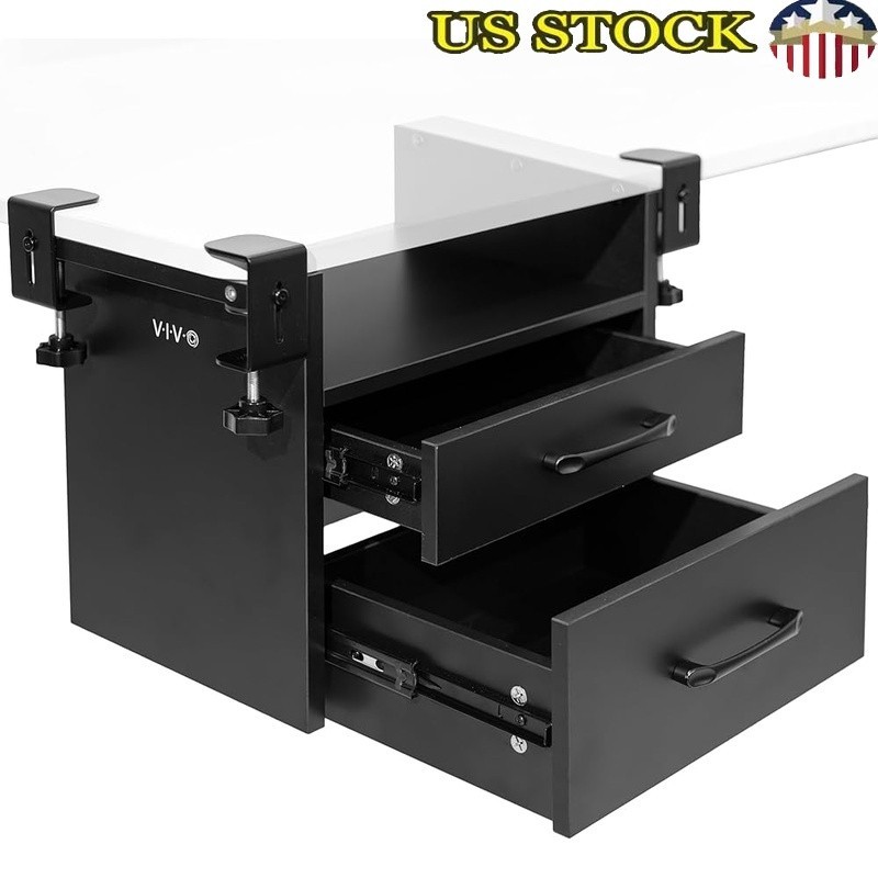 Corner Under Desk Organizer Clamp-on Drawer System Heavy Duty Storage Solution