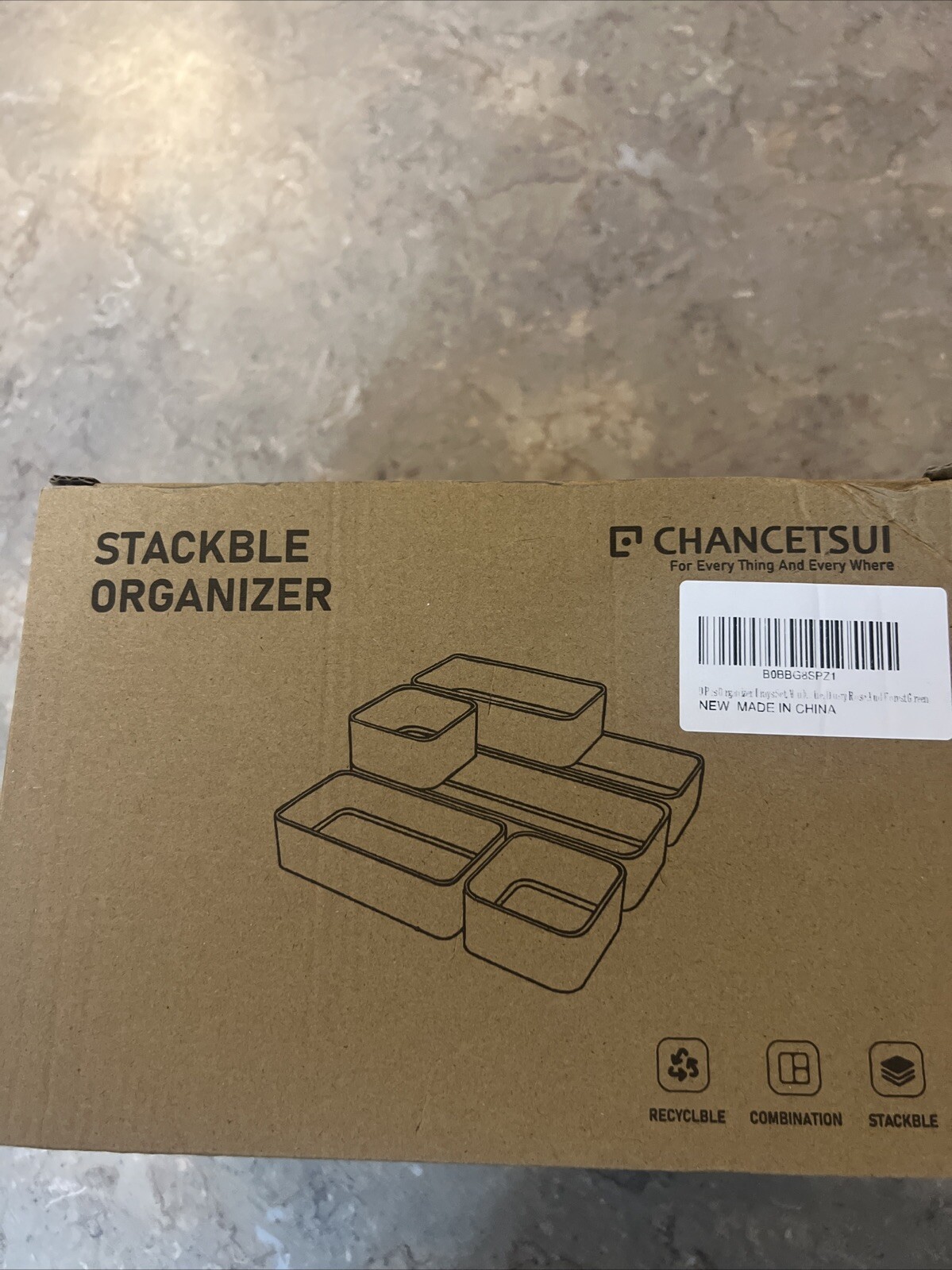 New Chancetsui 9 Pcs Stackable Drawer Organizer Trays Set Navy Blue