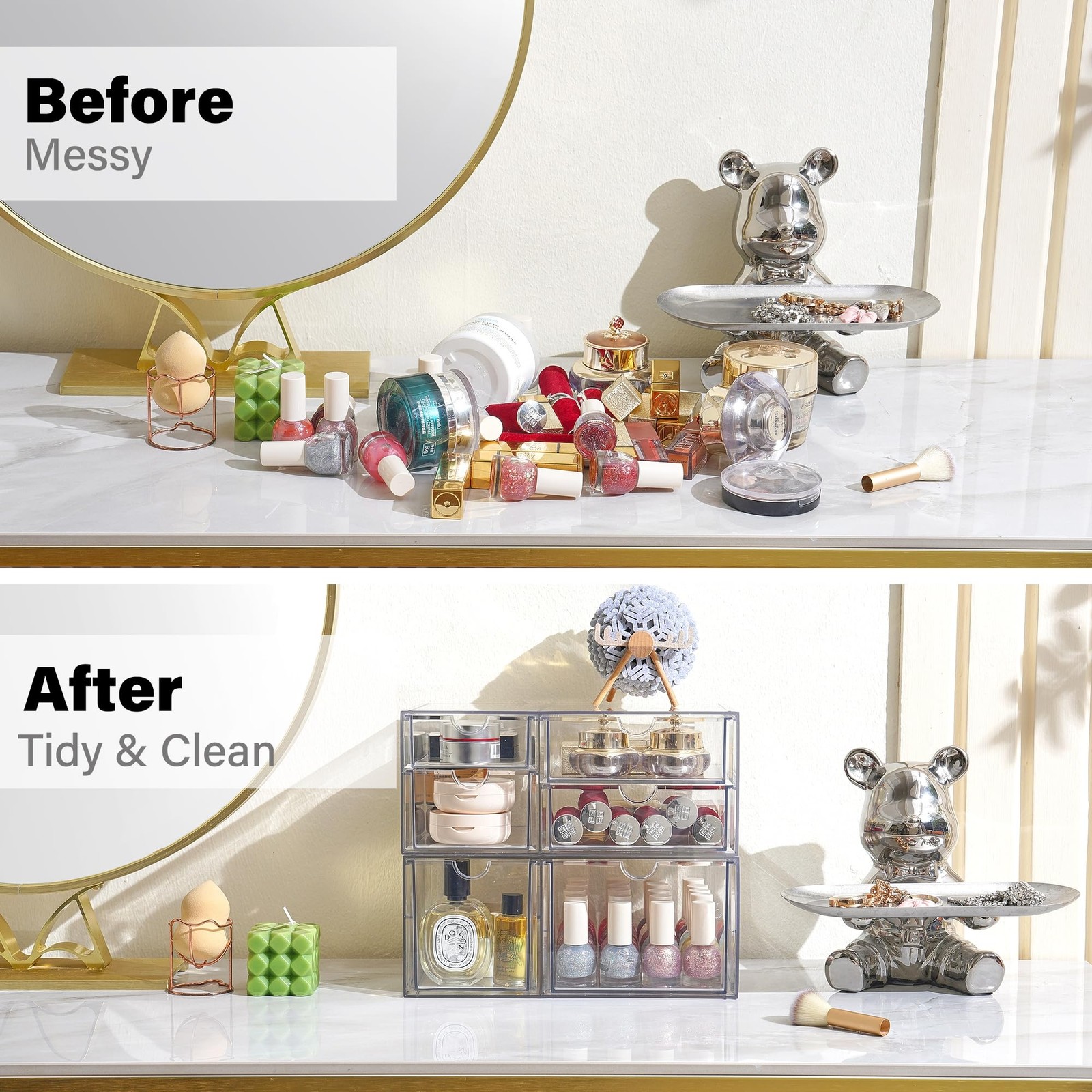 Prsildan Acrylic Drawer Makeup Organizer with 6 Drawers (Not for Transparent