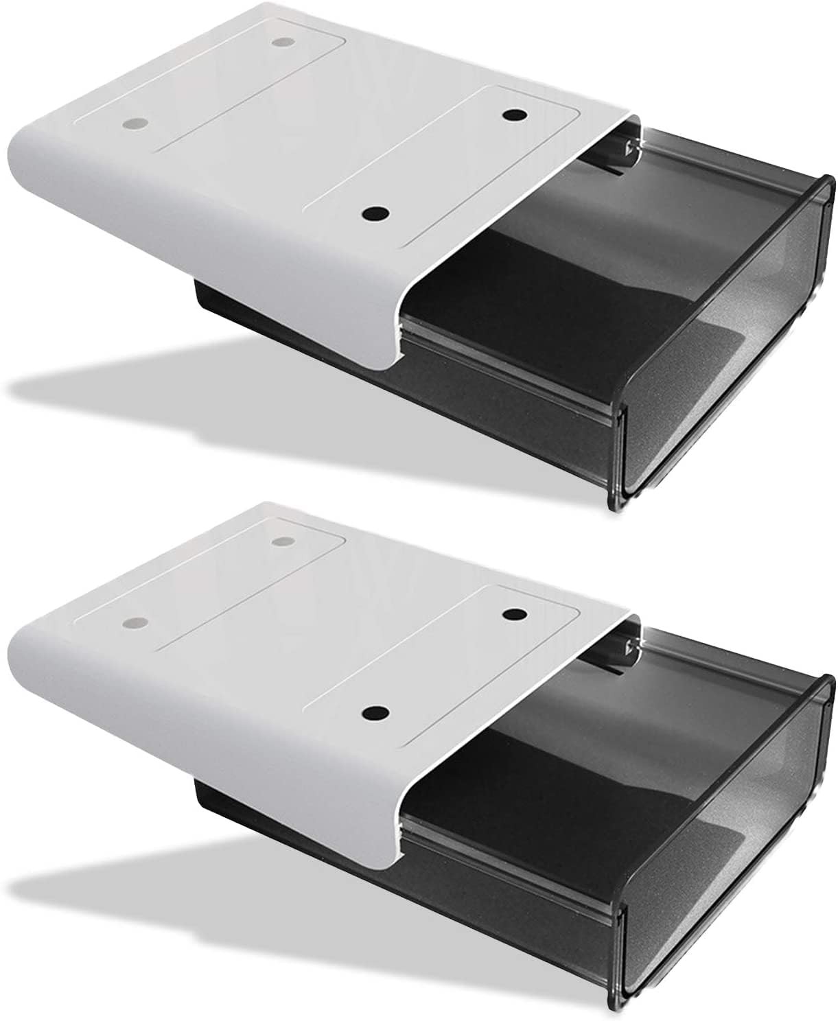 Under Desk Drawer Organizer,2 Pack Self-Adhesive Attachable Under Desk Storage