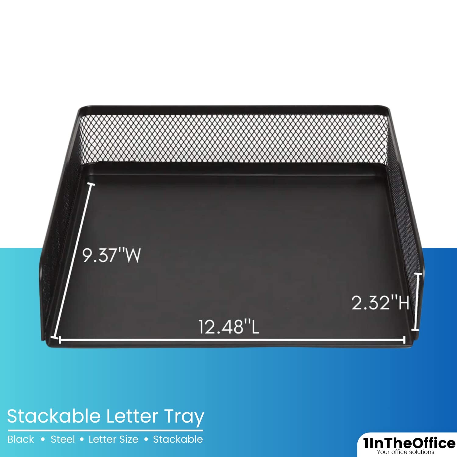 Desk Trays Stackable Letter Tray Matte Black Wire Mesh Front-Load Paper Tray …