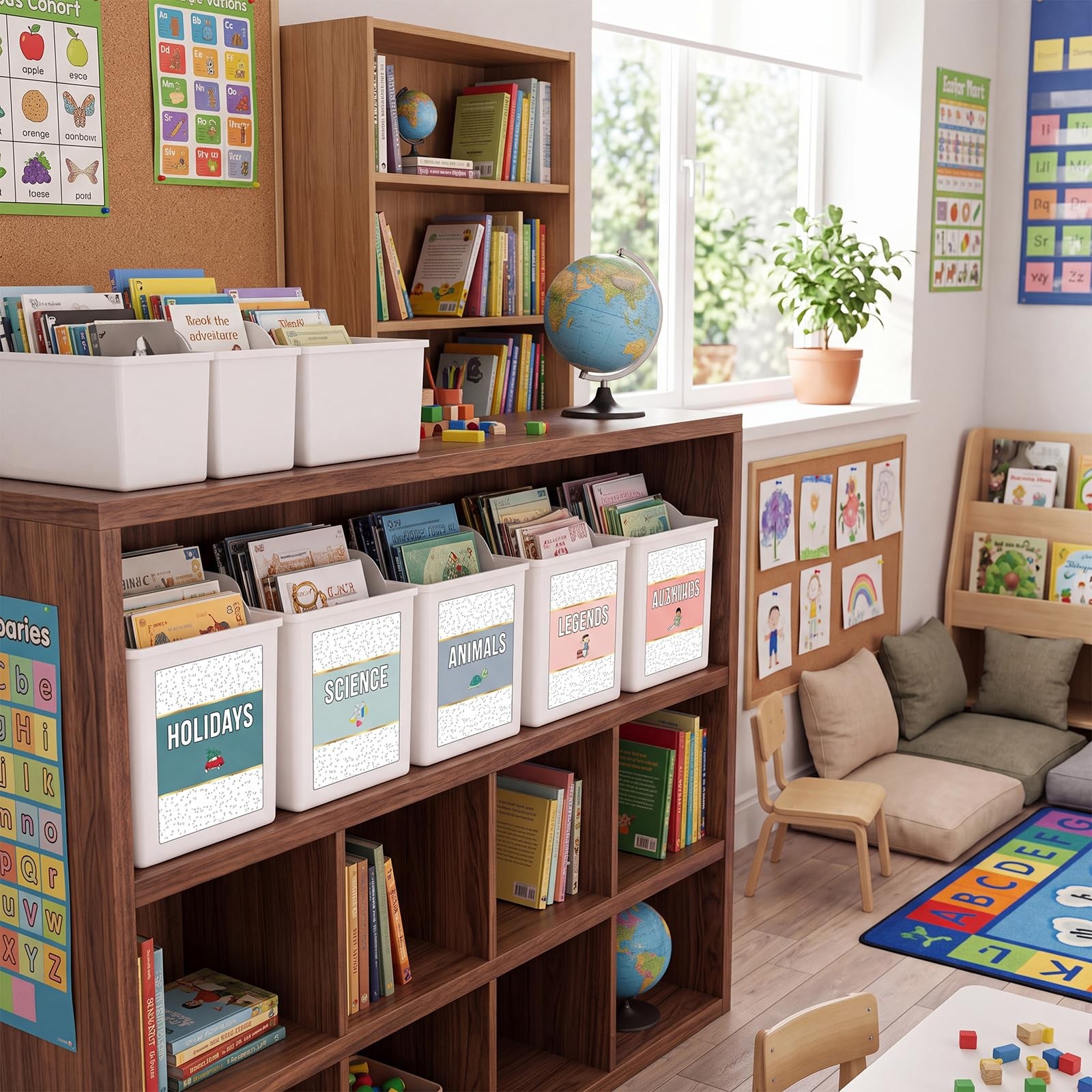 56 Pcs Back to School Classroom Library Labels for School Genre Topic Book Cl…