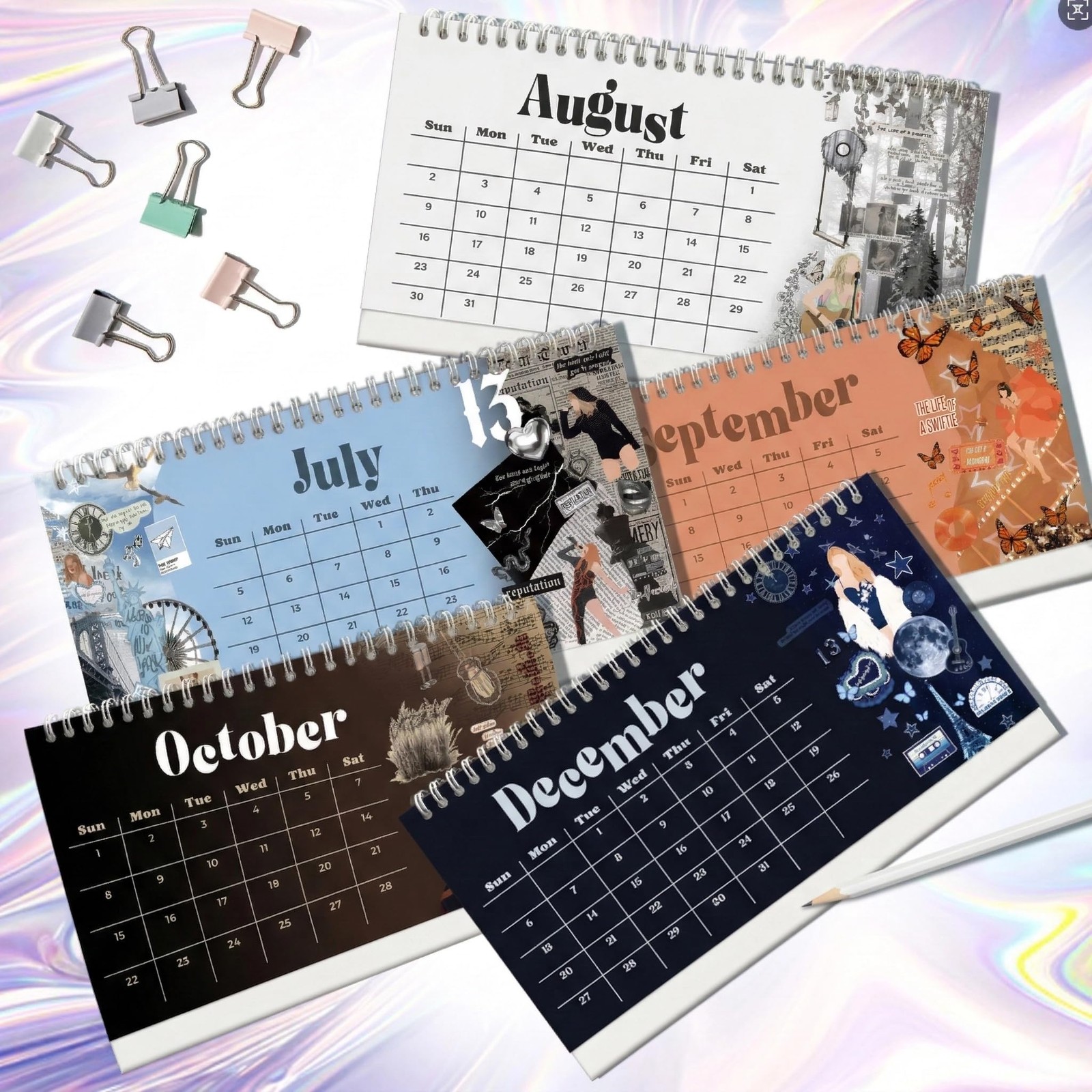 Singer Inspired Desk Calendar 2026 Best Era Design Gift for Music colorful