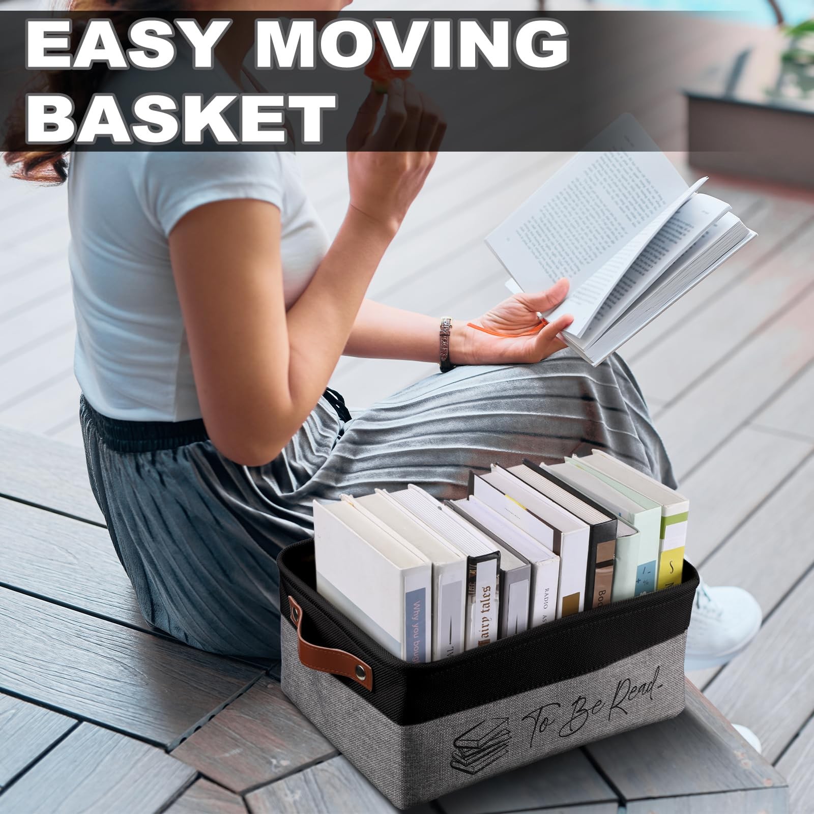 TBR Book Storage Basket To Be Read List Bin Bookish Accessories Organizer