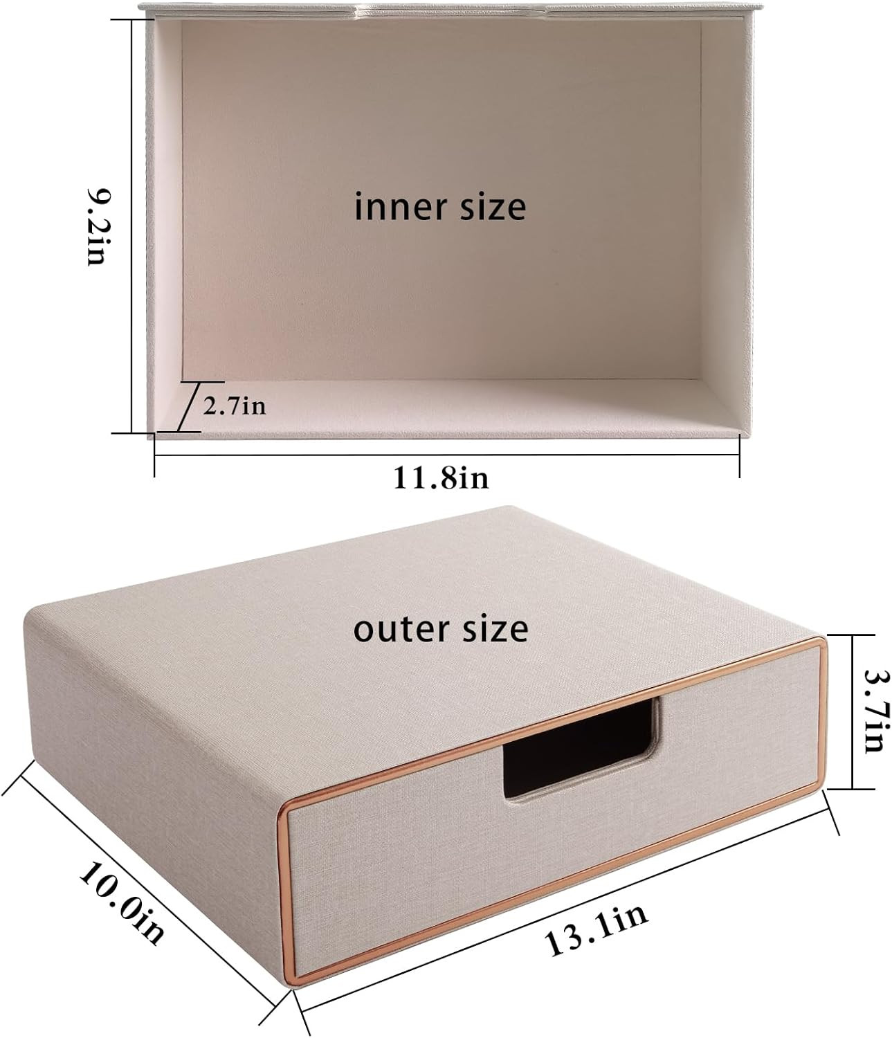 Stackable Drawer Organizer PU Leather Classic Handmade,Organize Home Office Desk
