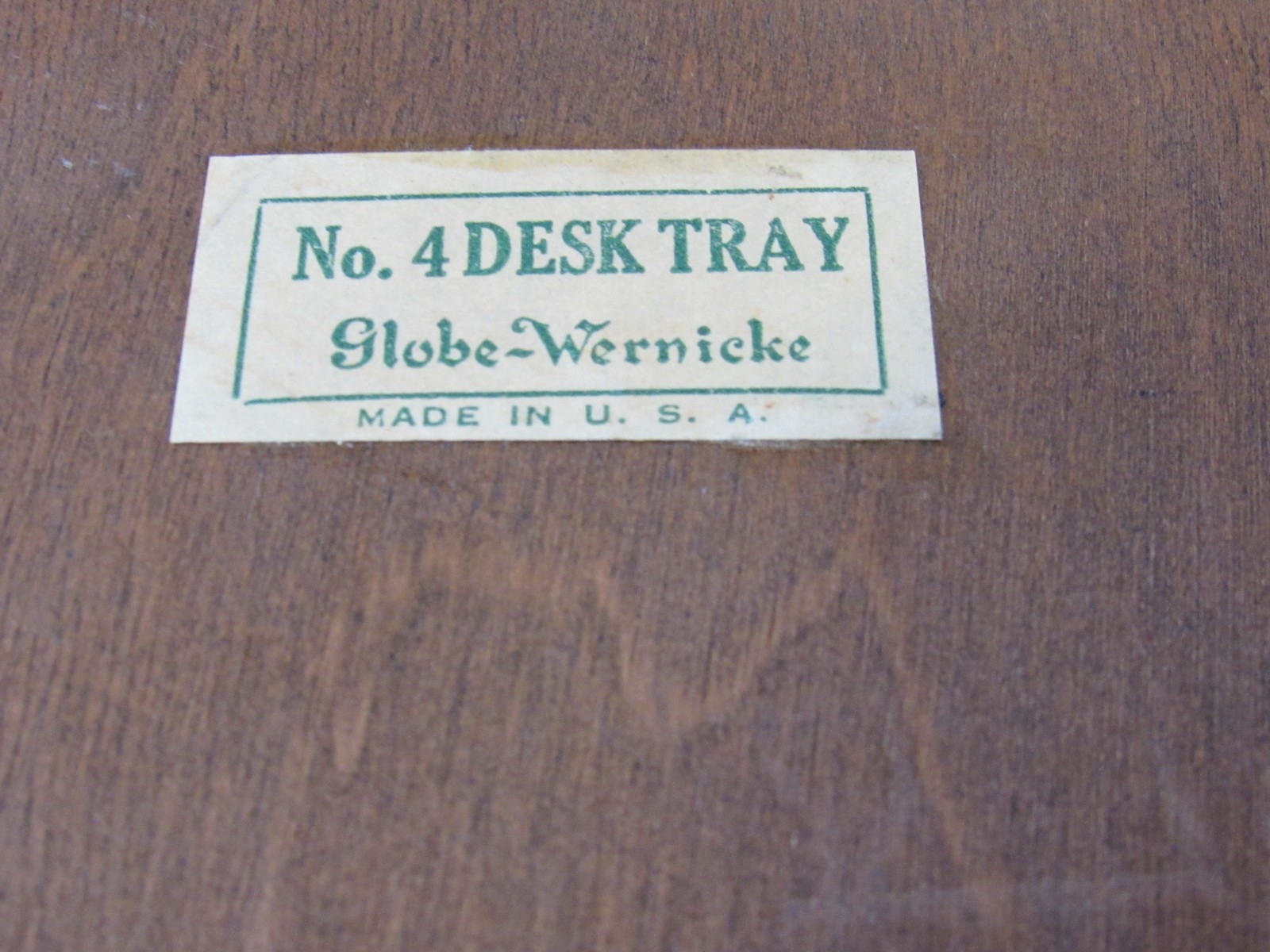 Vintage Wooden Desk Organizer By Globe Wernicke No. 4 Dovetail Edge Made in USA