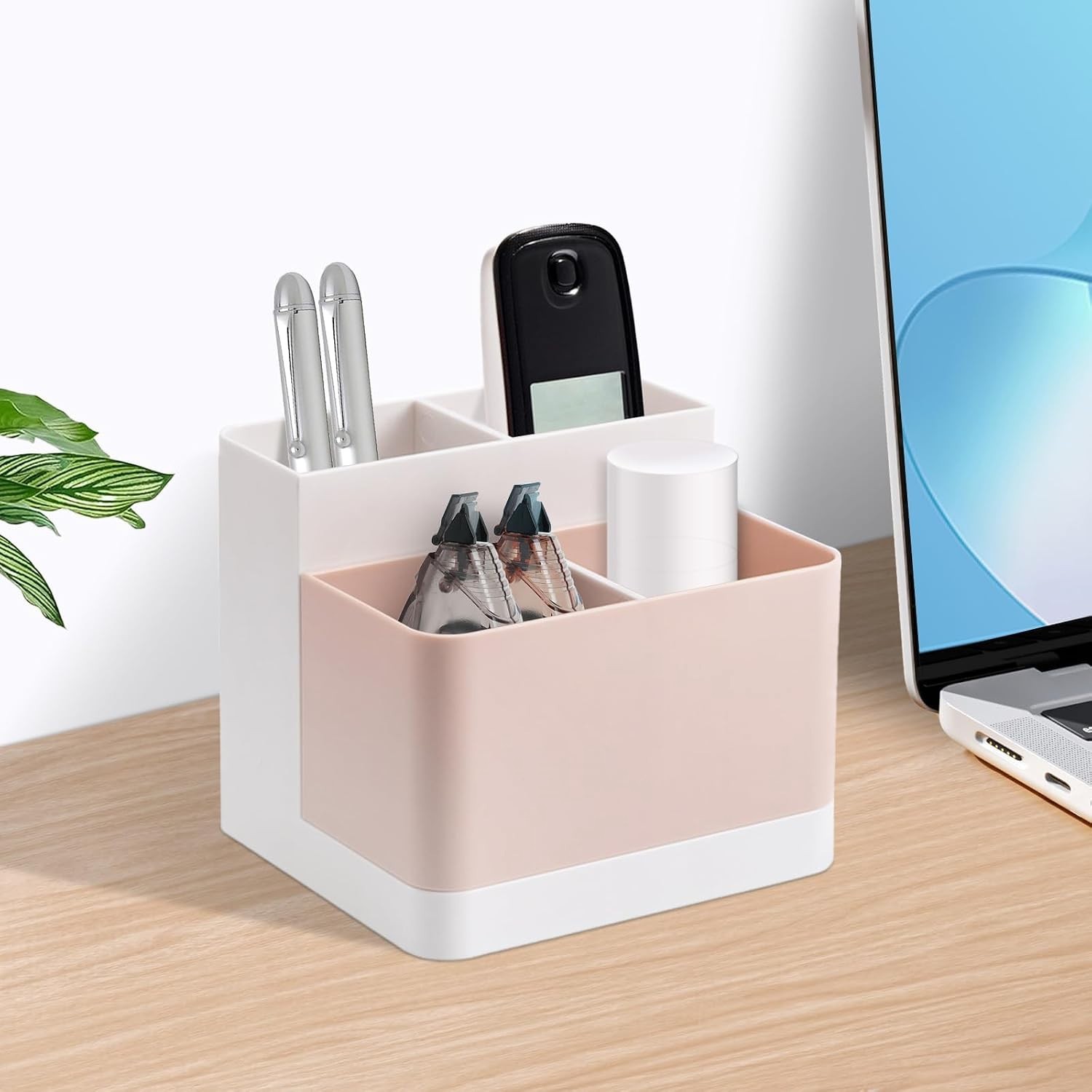 4-Compartment Lightweight Desk Caddy for Pens, Accessories & Cosmetics Care