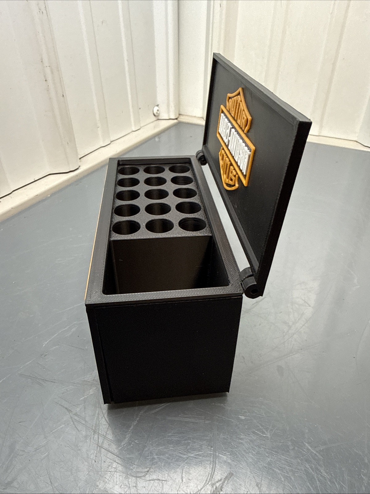 Harley Davidson Tool Box Pen Holder Garage Desk Organizer Man Cave Decor Gift