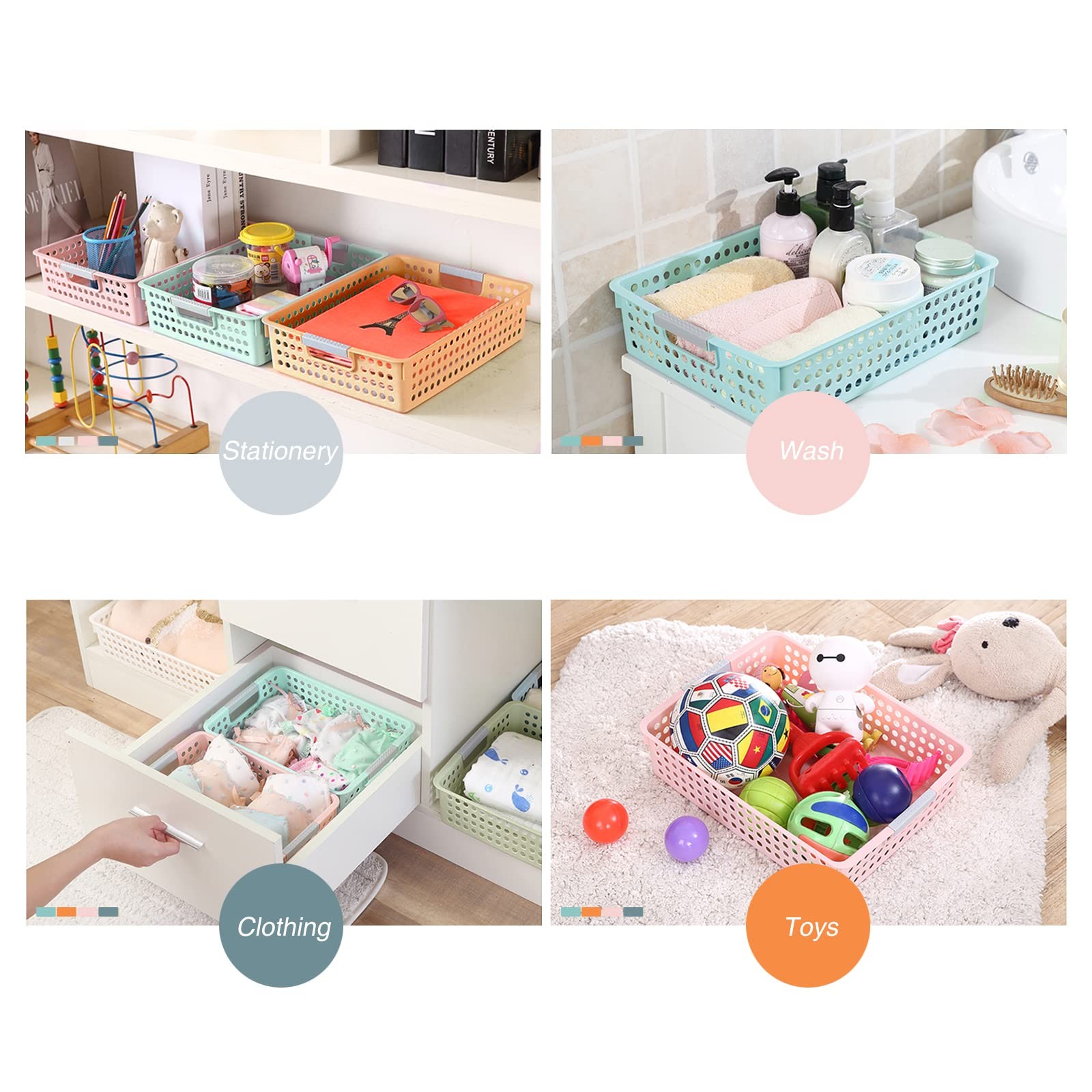 4 PCS Pink Paper Trays for Classroom Book Baskets Turn In Bins for Office