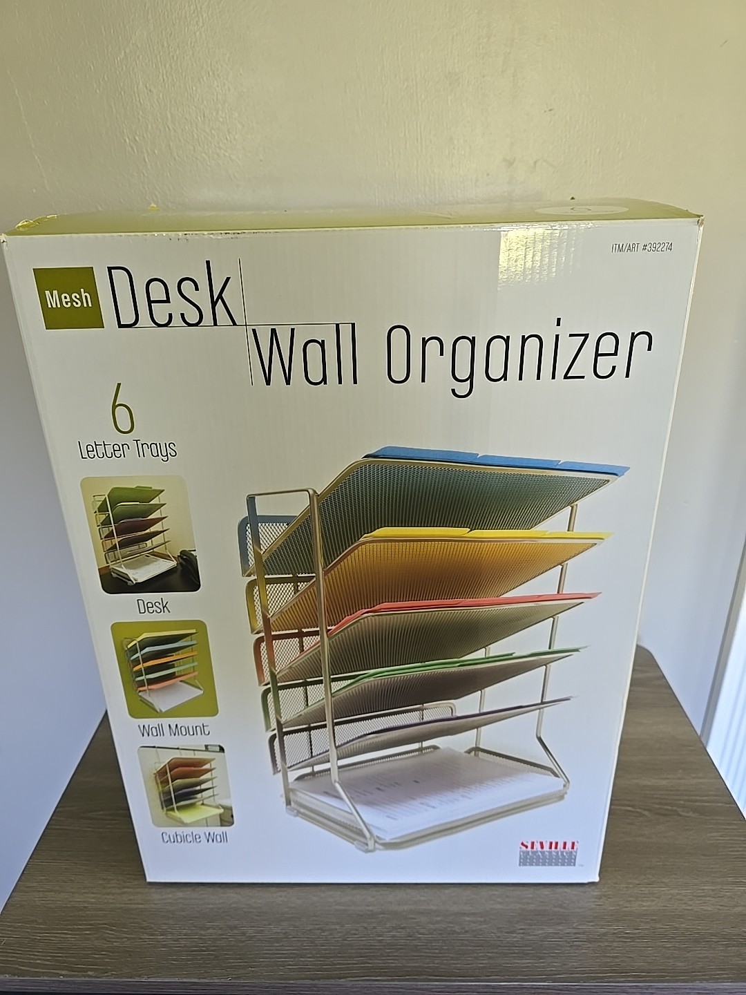 Seville Classics Mesh Letter 6-Tray Desk Wall Organizer Office Home New