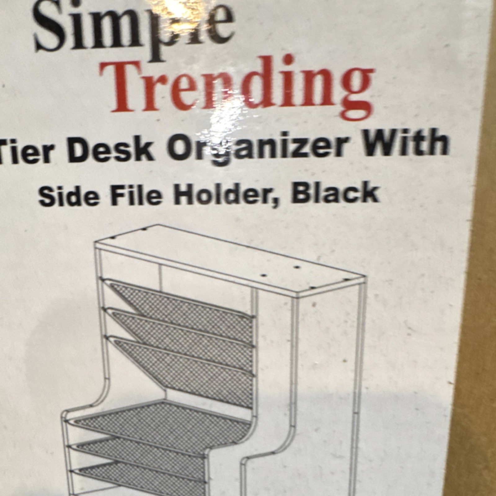 Simple Trending 7 Tier Desk Organizer with Side File Holder Black ST575