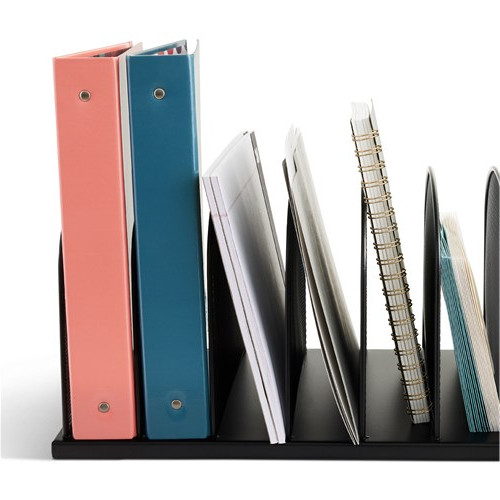 Safco Onyx Mesh Office/Desk Organizer, 8 Upright Sections, #3253 BL