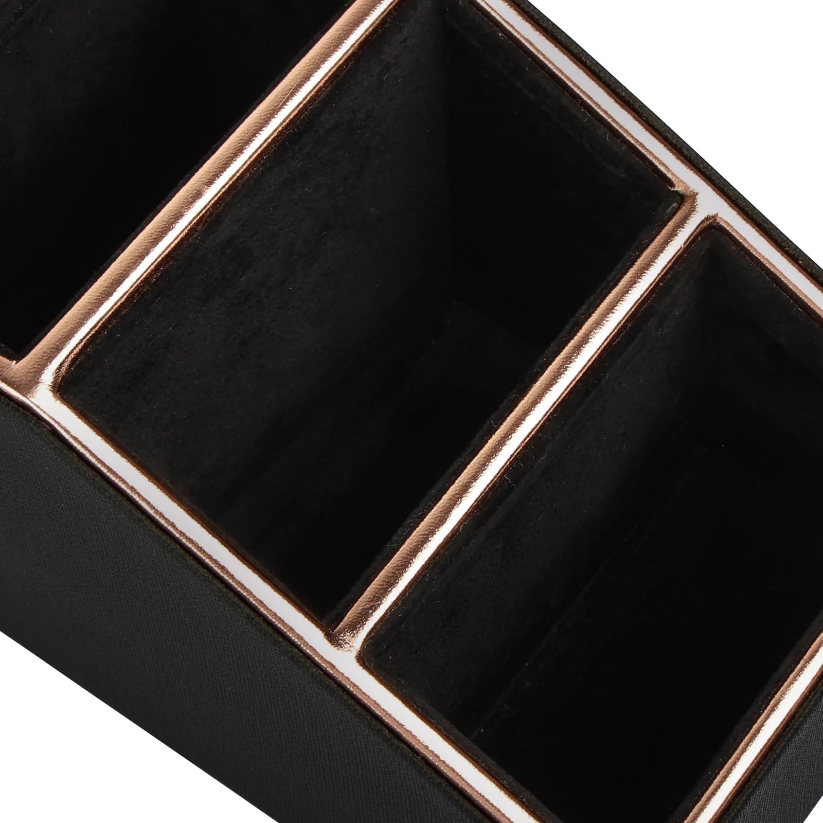 Rose Gold Edge Inlaid Leather Desktop Organizer, Remote Control Holder,Nights…