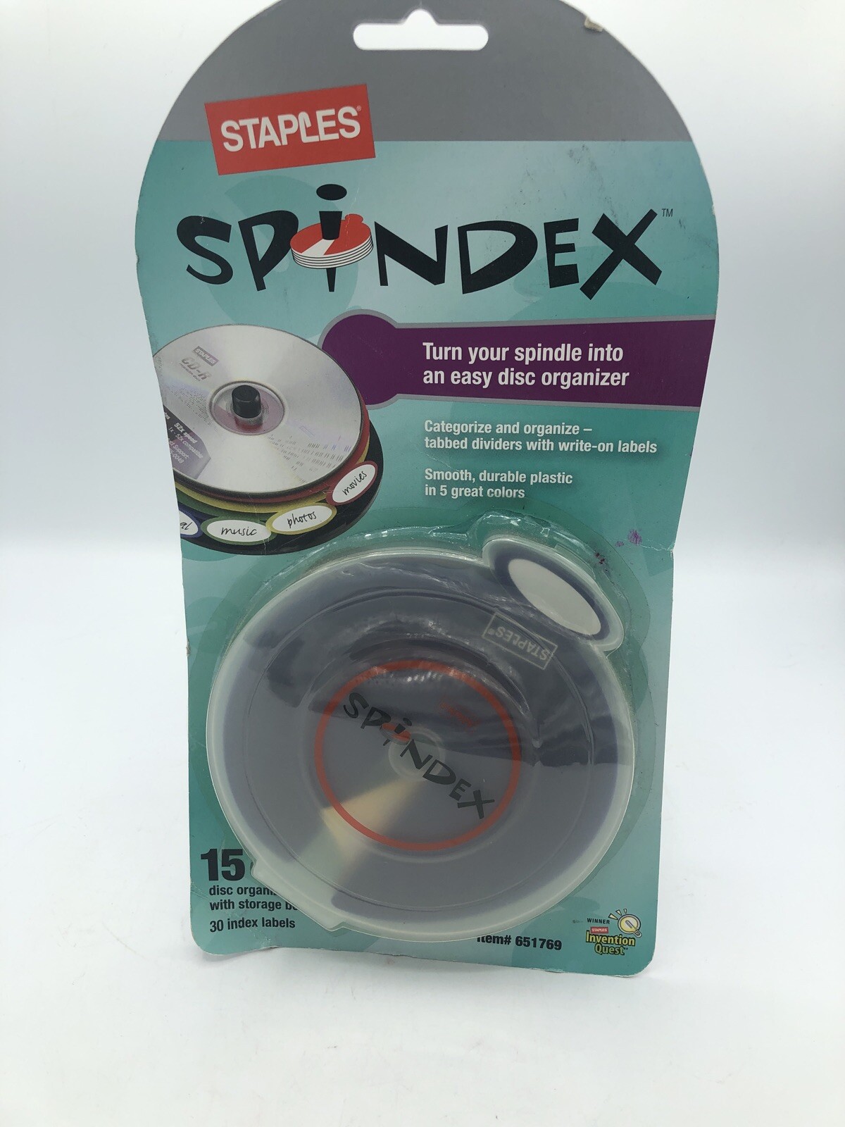 Staples Spindex Desk Organizer With Storage Box Brand New