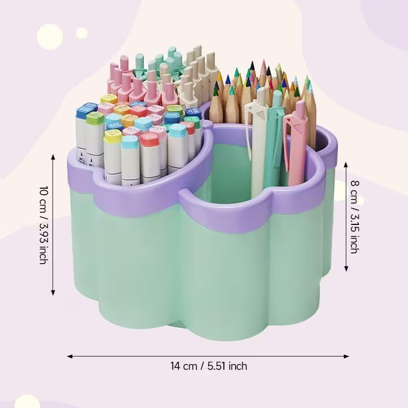 Pen Holder Desk Organizer,360°Rotating Pencil Pen Holder,Large Capacity Desk Sto