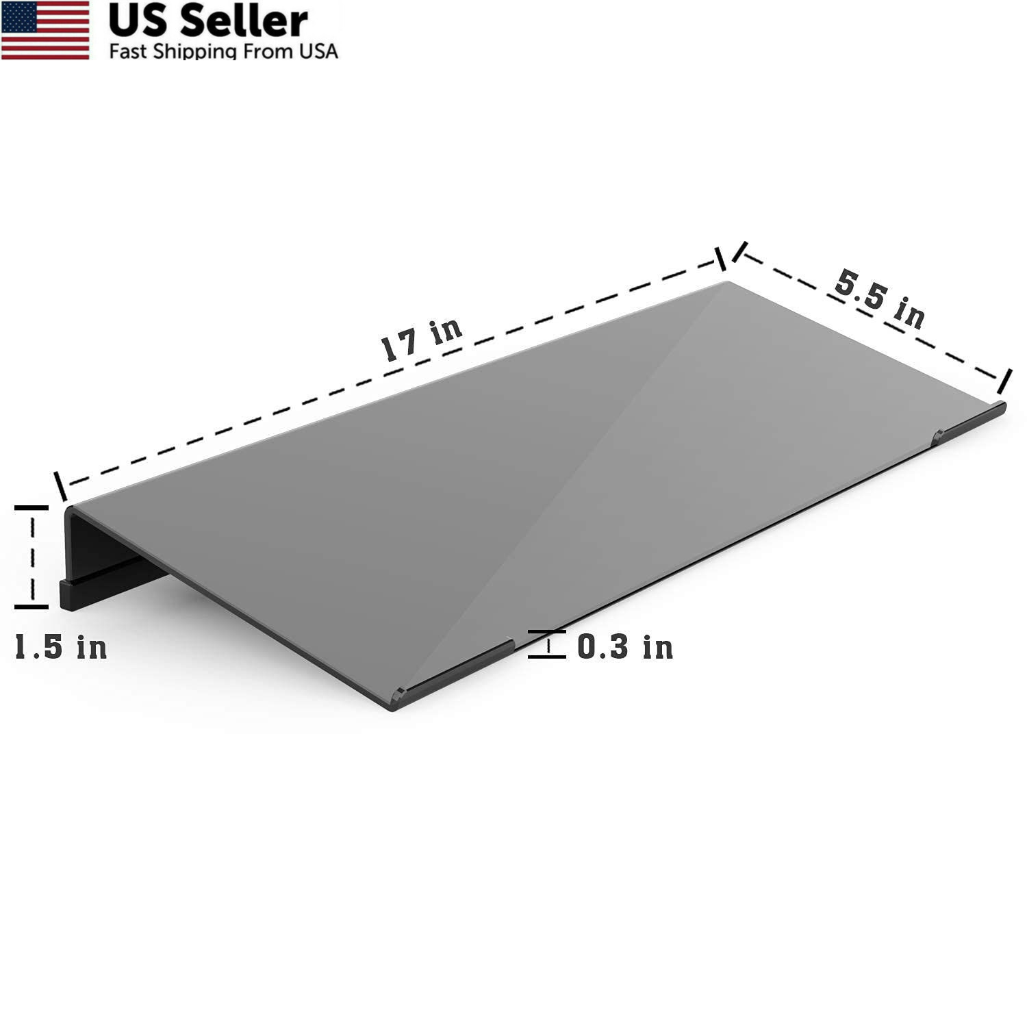 KOTEMON Acrylic Tilted Computer 17″x5.5″x1.5″H Full Size-BLACK, Black