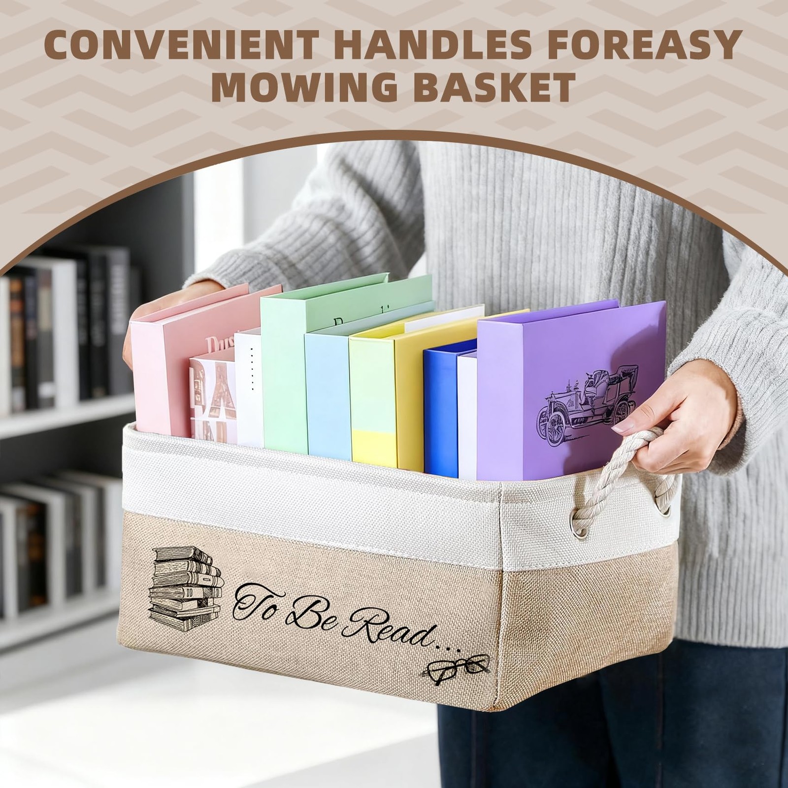 Book Lover Gifts For TBR List Book Basket To Be Read List Collapsible Bin Bag