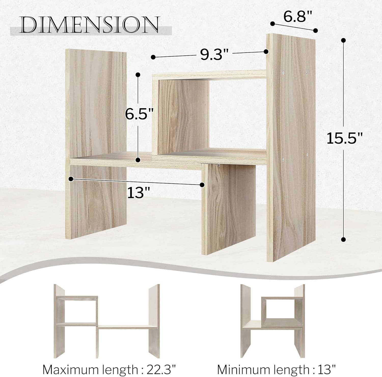 Elegant 5-Unit Adjustable Desk Organizer – Maximize Your Workspace Aesthetics