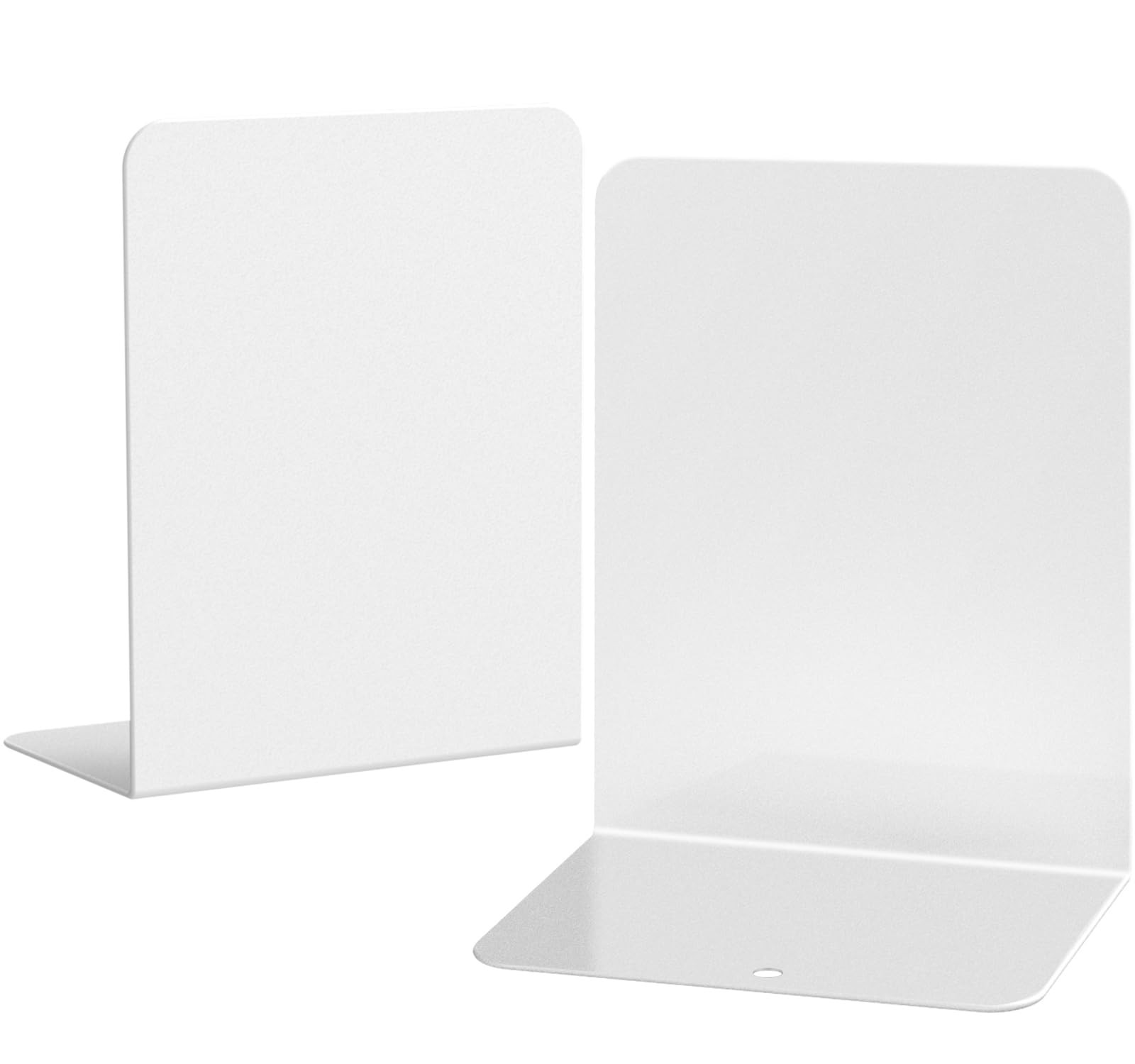 pindda Book Ends, 2 Pieces Metal Bookend 2 Pieces, B-white-frosted Surface
