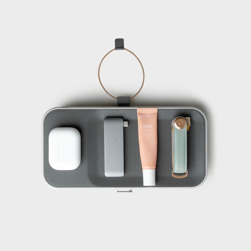 Orbitkey Portable & Customizable Desk Organizer Case with Wireless Charger, Ash