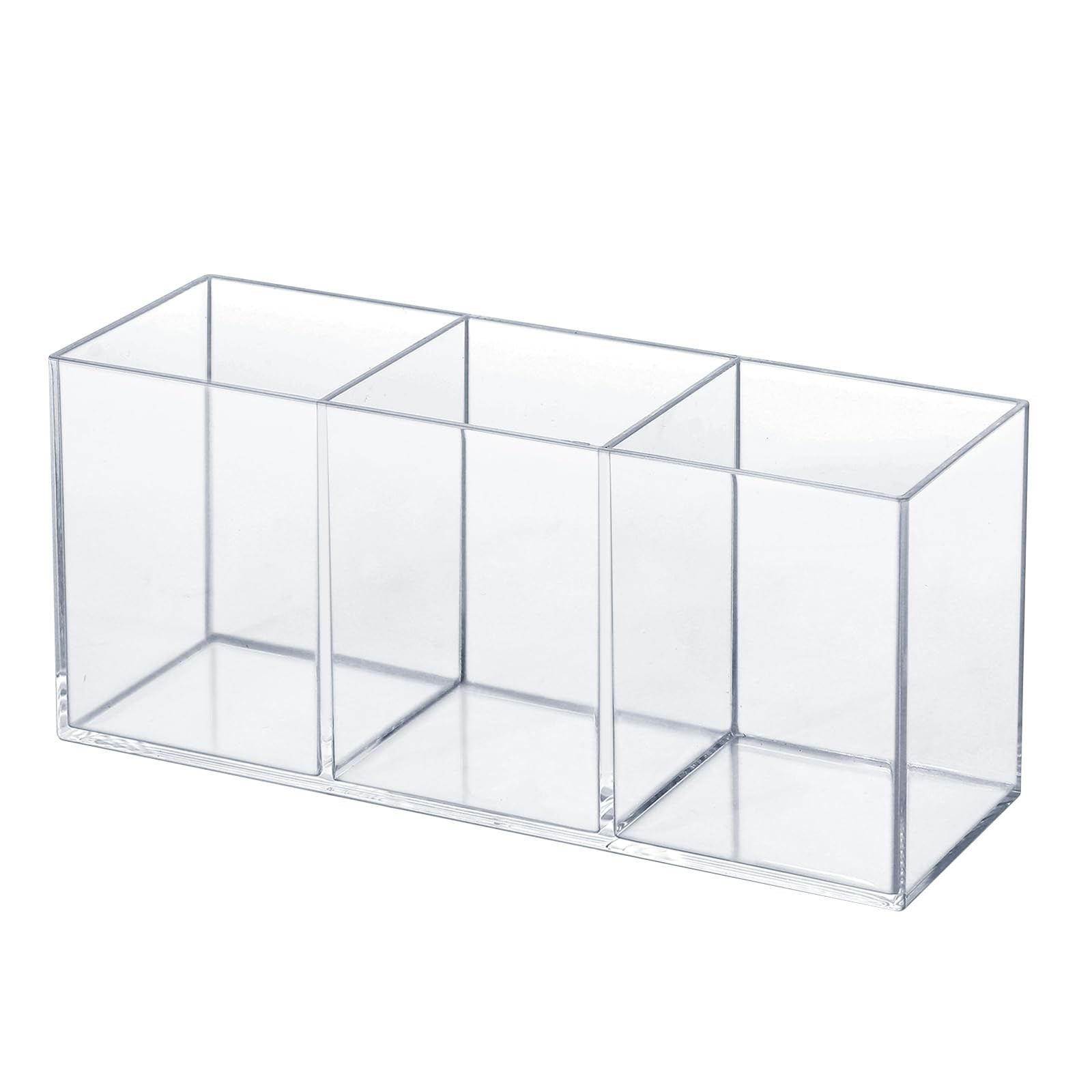elysolpluv Clear Acrylic Silverware & Pen Organizer Caddy, Transparent