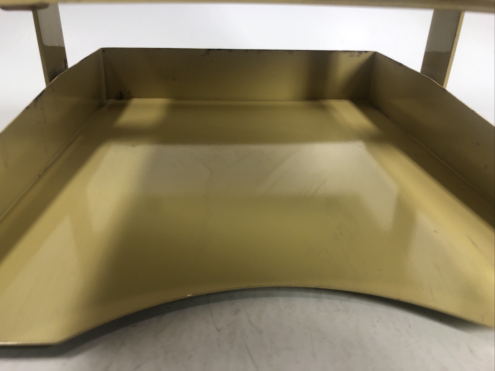 Vintage Industrial Yellow Metal Desk Trays Organizers Heavy Duty 3 Tier