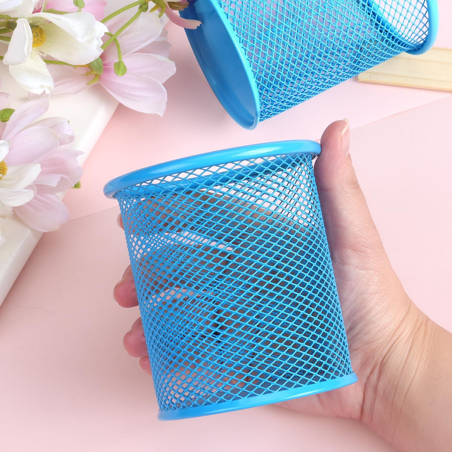 Pen Holder Cup for Desk, Wire Mesh Pencil Cup Holder for Desk Office Pen Organiz