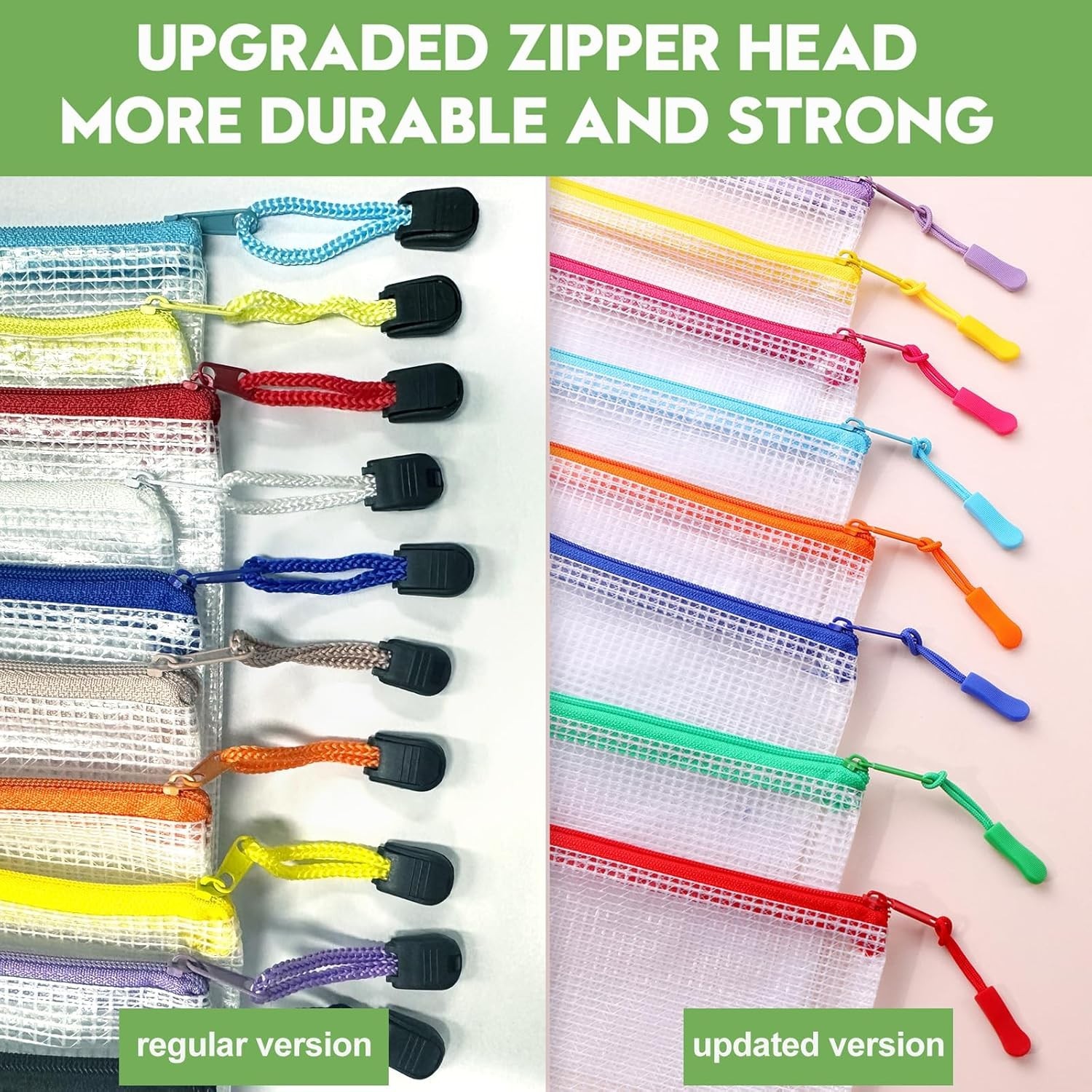 24pcs Mesh Zipper Pouch File Bags Puzzle Storage Bags, A3 17×12 Inches Large …