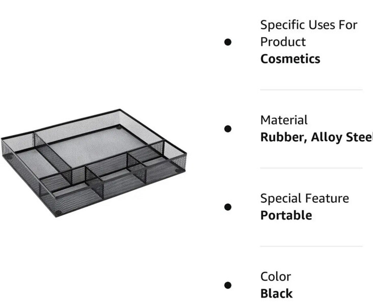 HUANUO Desk Drawer Organizer- 5 Compartments Large Space,16.2 X 12.2 X 2.36 Inch