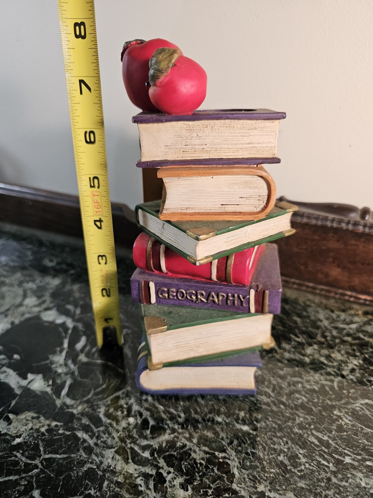 Pencil Holder Stack Of Books 7.75″ Tall LOTS OF PICS! READ DESCRIPTION