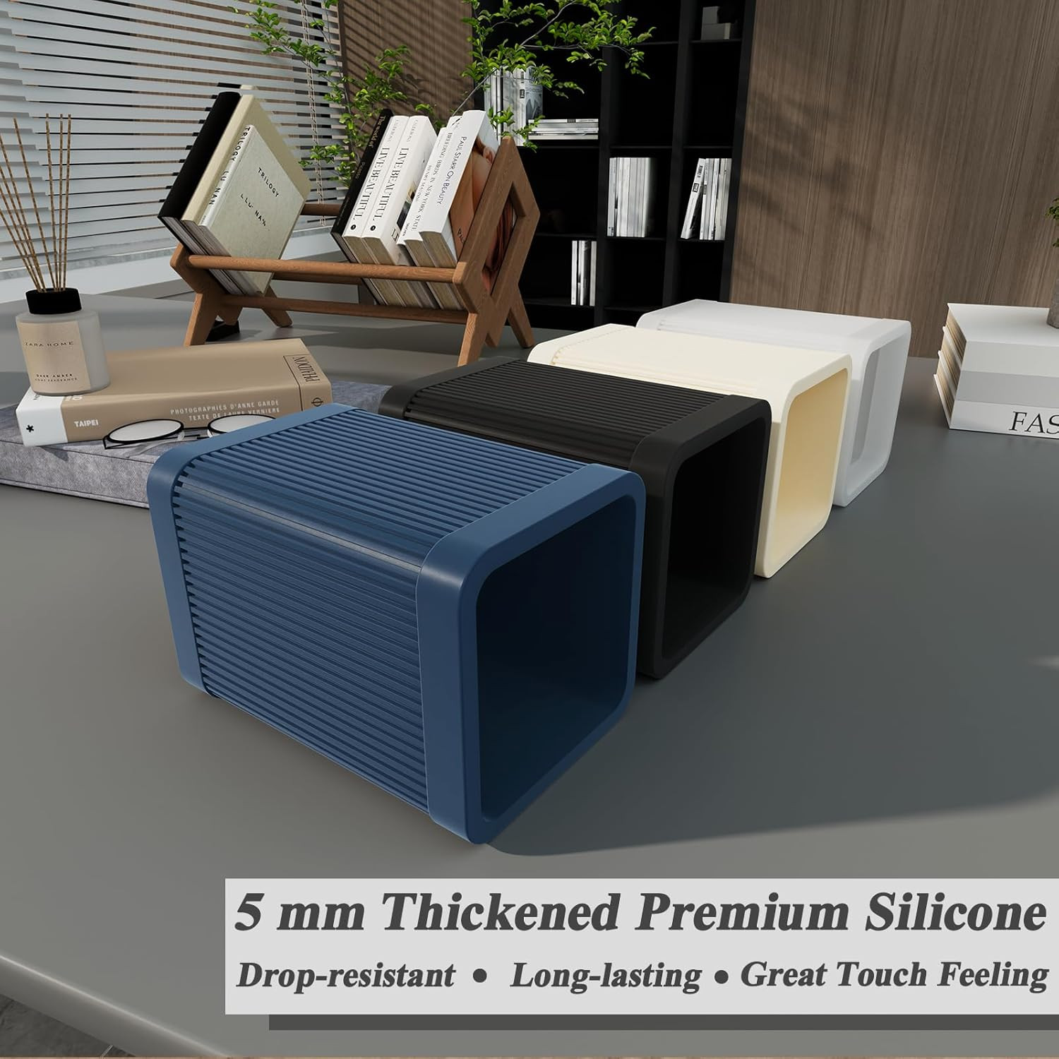 Aesthetic Pen Holder For Desk, Modern Silicone Pencil Holder, Stylish Office Des